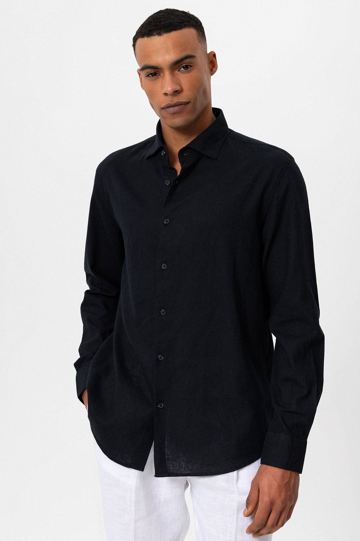 Men's Linen-Blend Shirt