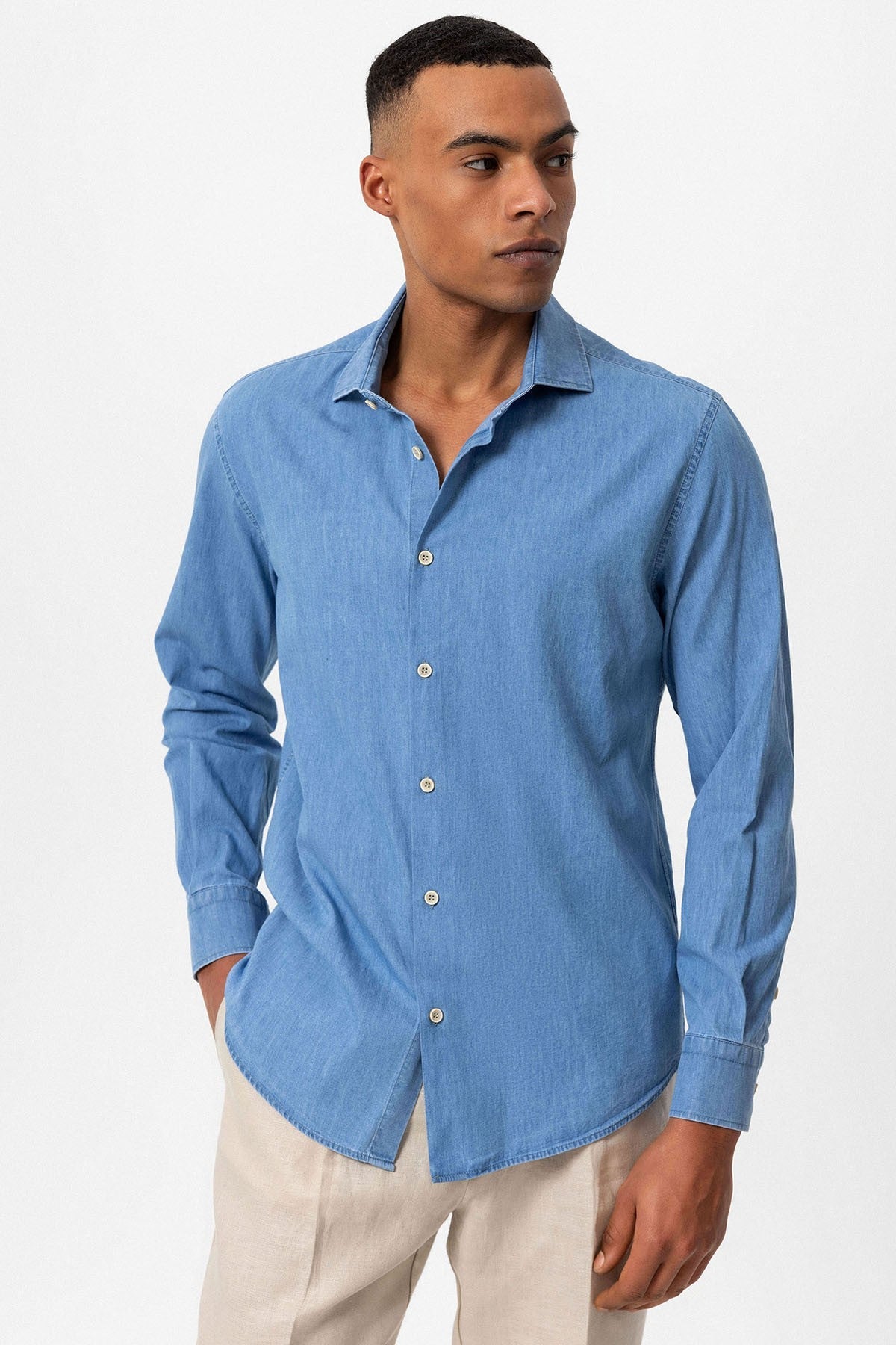 Antioch Men's Long-Sleeve Denim Shirt