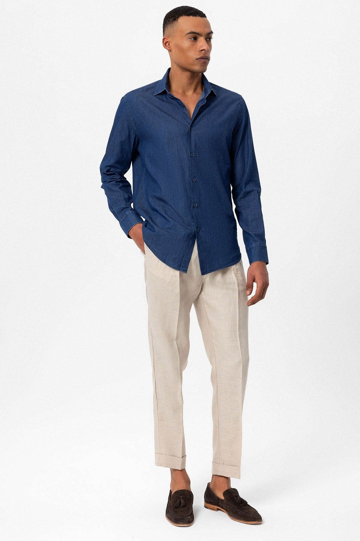 Antioch Men's Long-Sleeve Denim Shirt