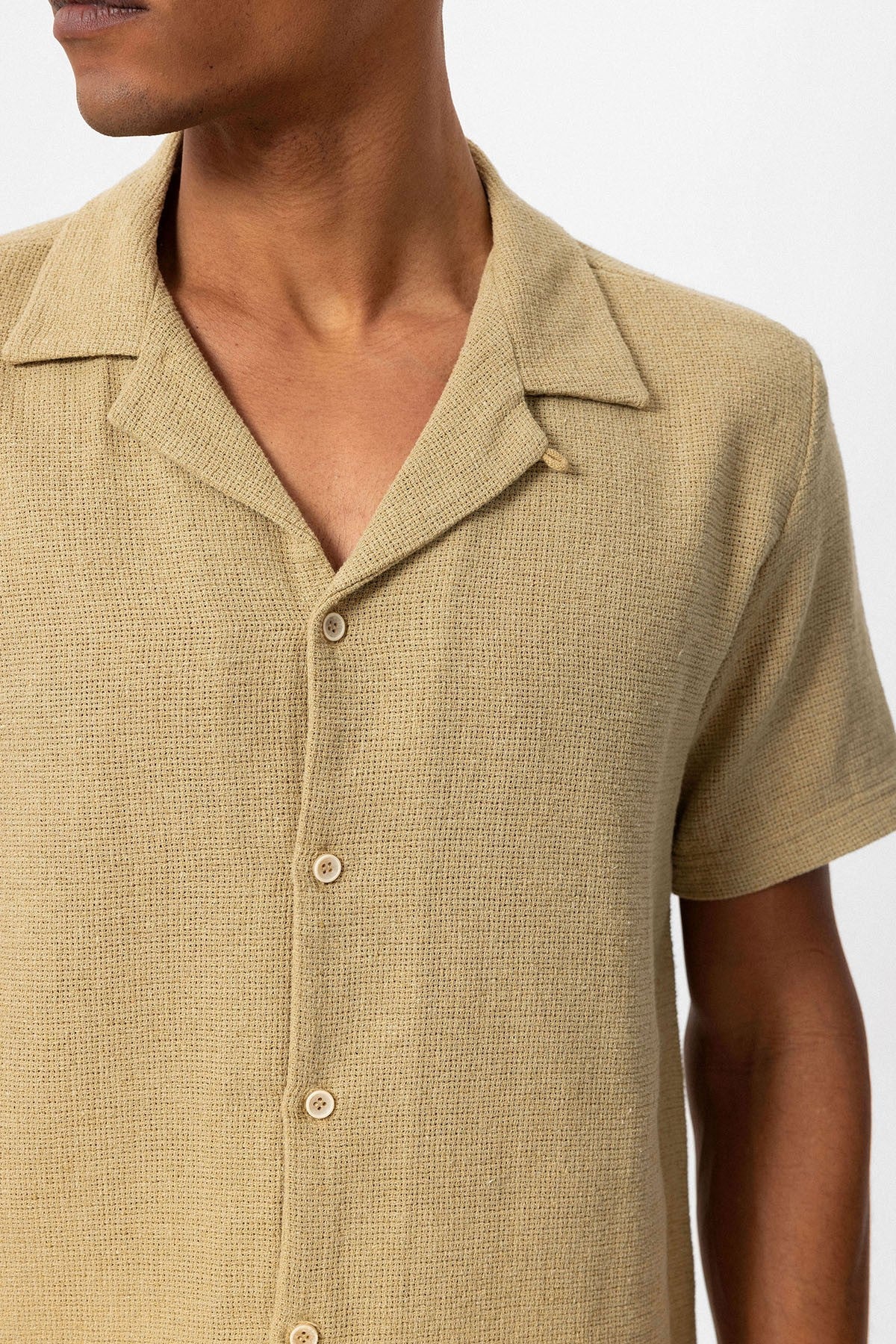 Antioch Men's Shirt with Apache Collar and Knitted Texture