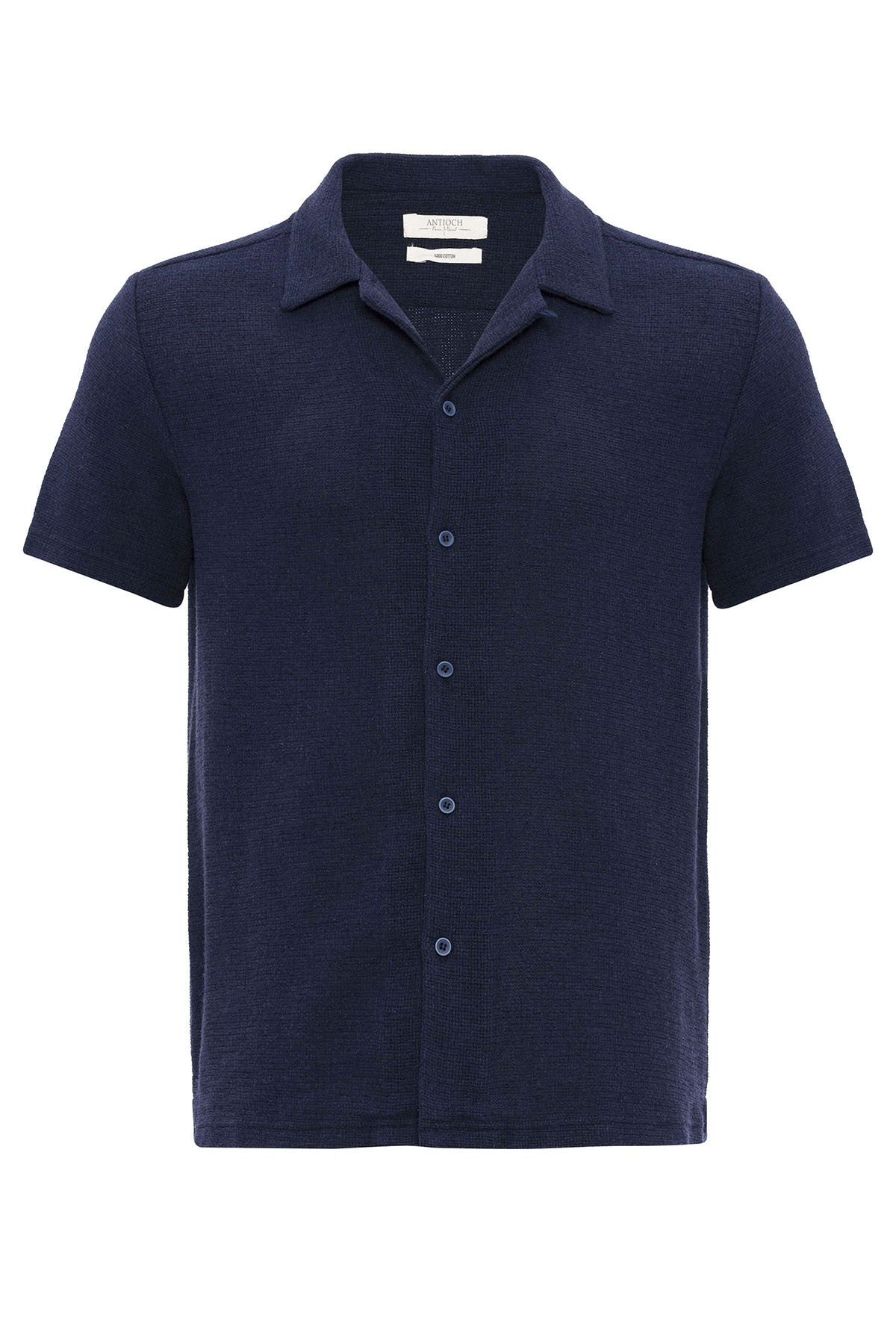 Antioch Men's Shirt with Apache Collar and Knitted Texture