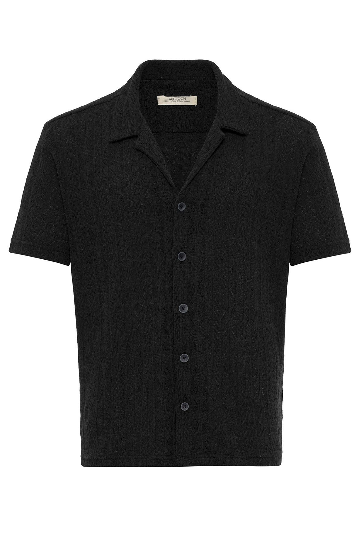 Antioch Men's Shirt with Apache Collar and Knitted Pattern