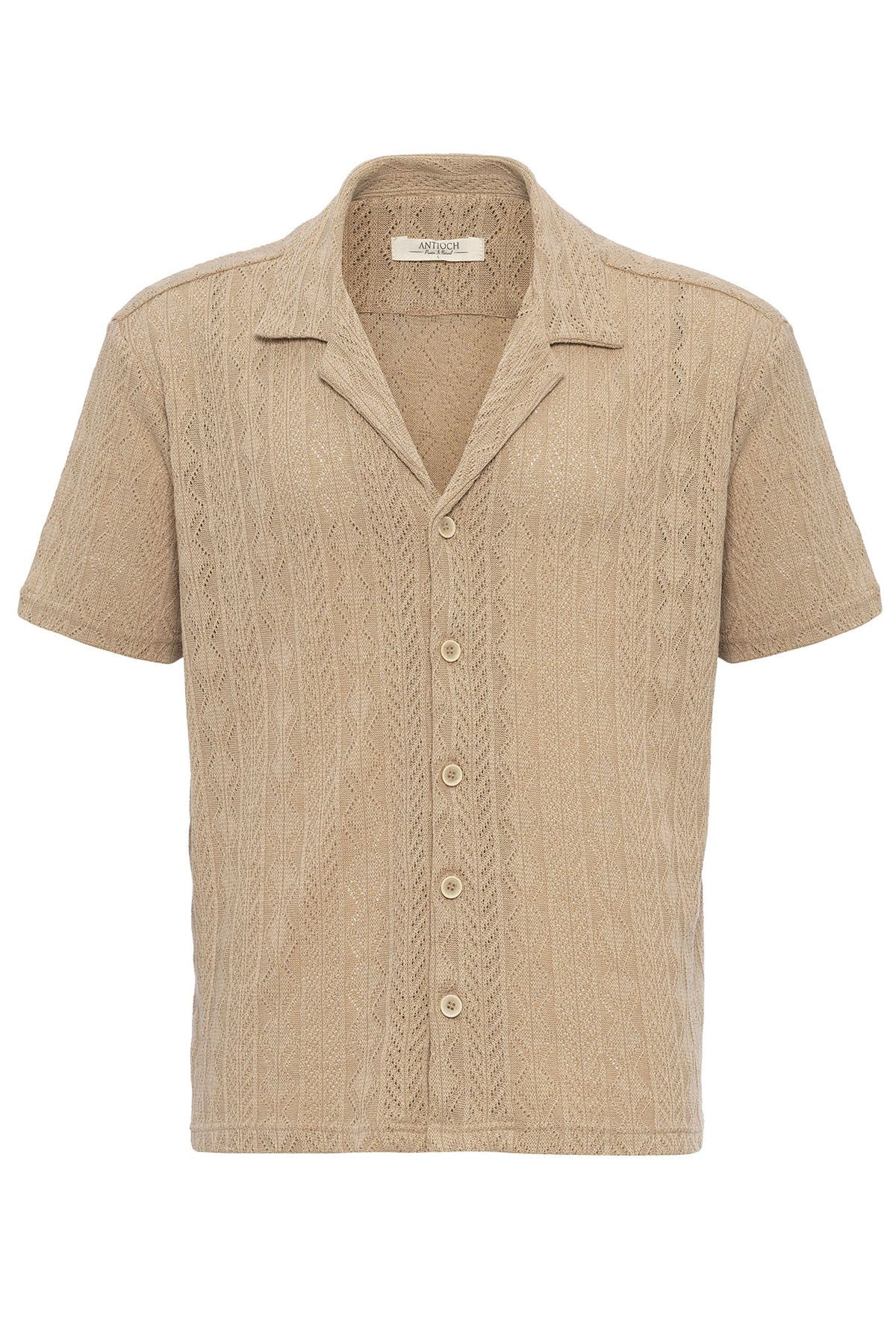 Antioch Men's Shirt with Apache Collar and Knitted Pattern