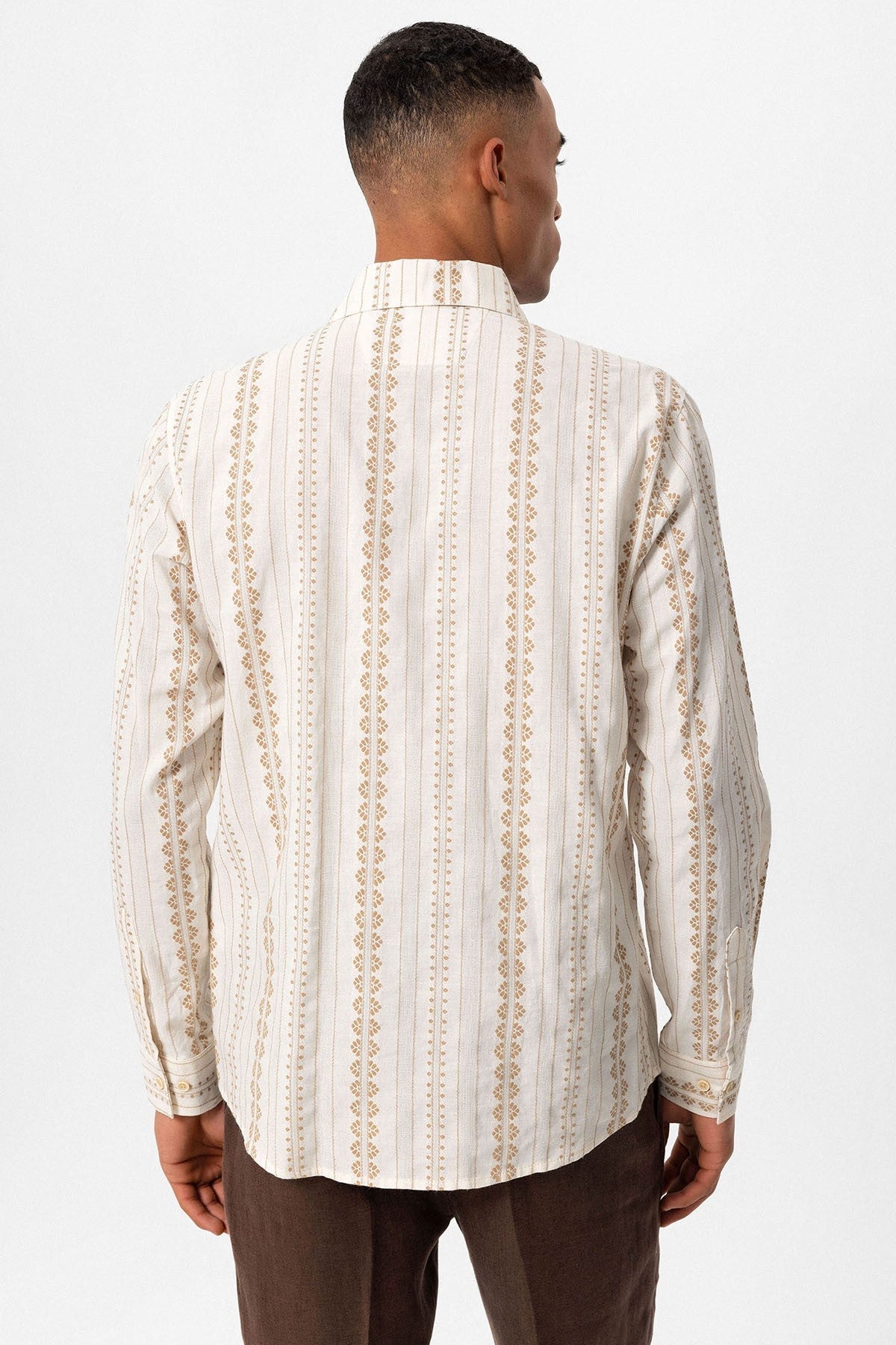 Antioch Long-Sleeved Men's Shirt with Ethnic Pattern
