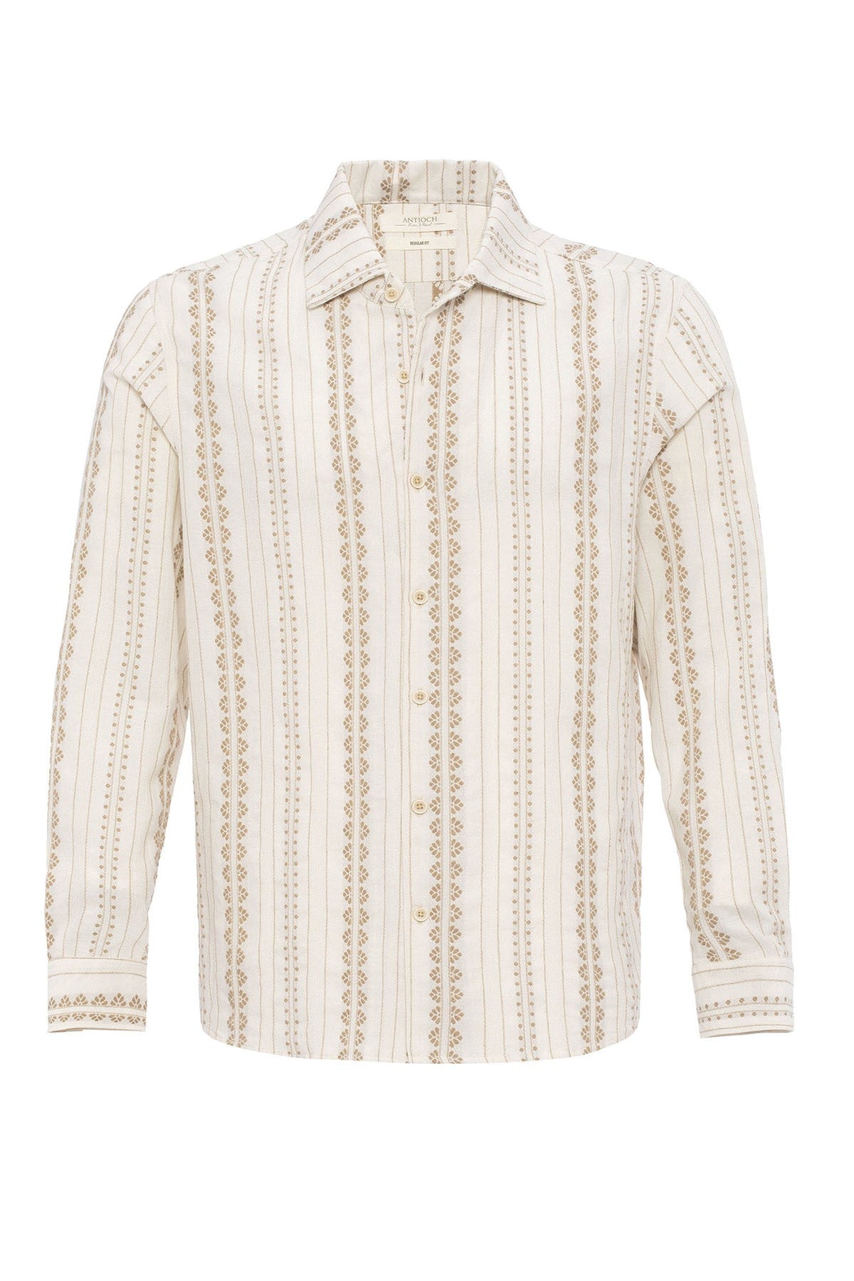 Antioch Long-Sleeved Men's Shirt with Ethnic Pattern