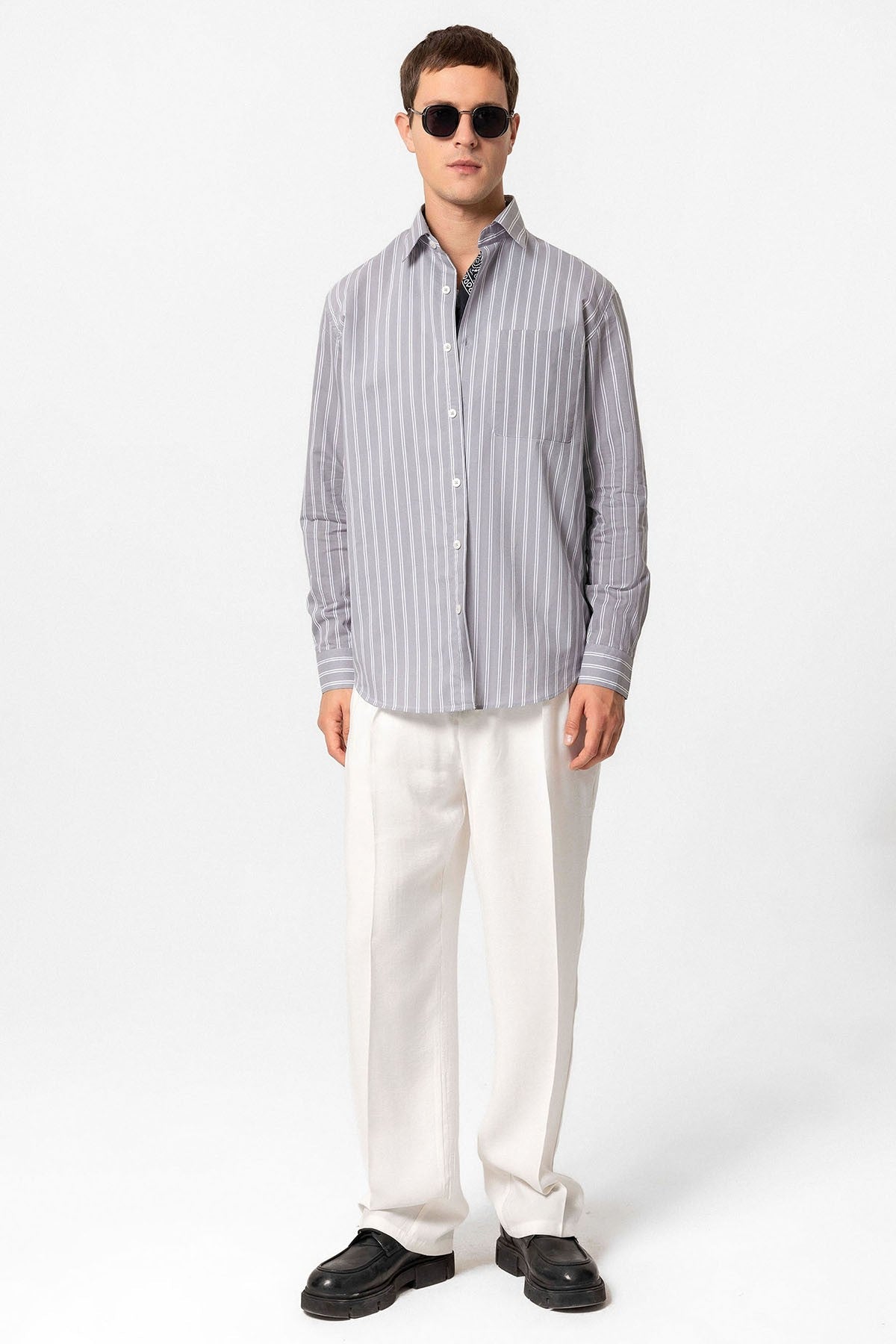 Antioch Regular Fit Long-Sleeve Striped Men's Shirt