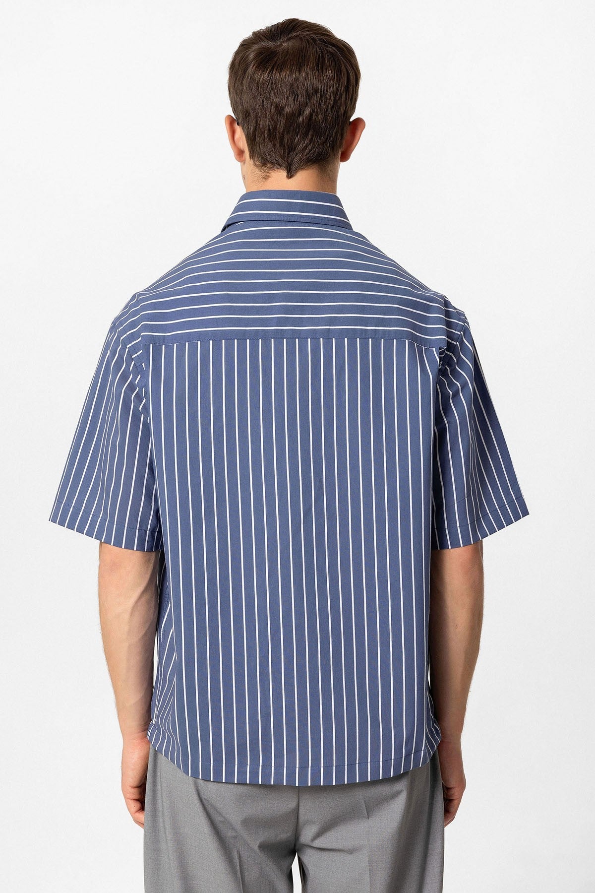 Antioch Oversized Short-Sleeve Striped Men's Shirt