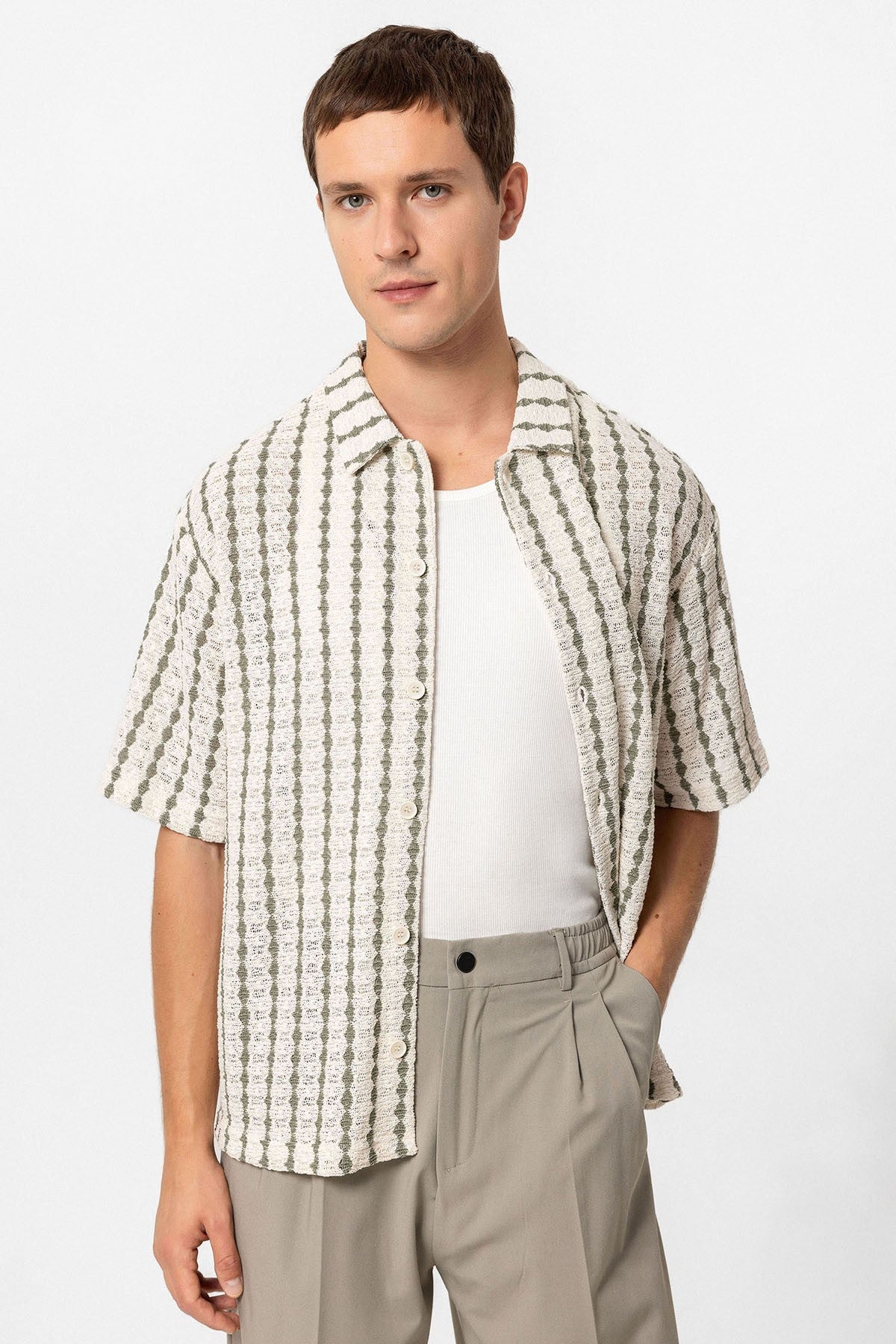 Antioch Striped Knit Short-Sleeve Men's Shirt