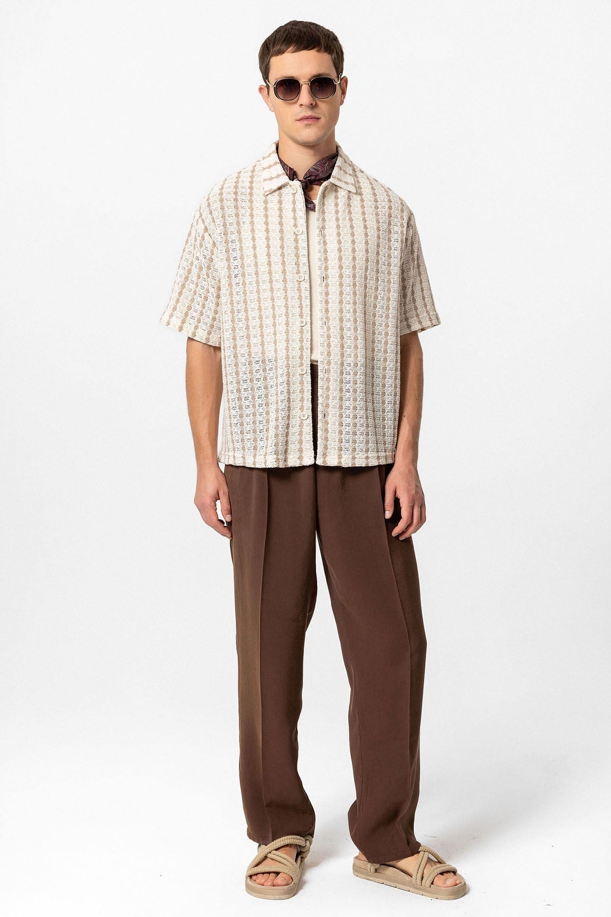 Antioch Striped Knit Short-Sleeve Men's Shirt