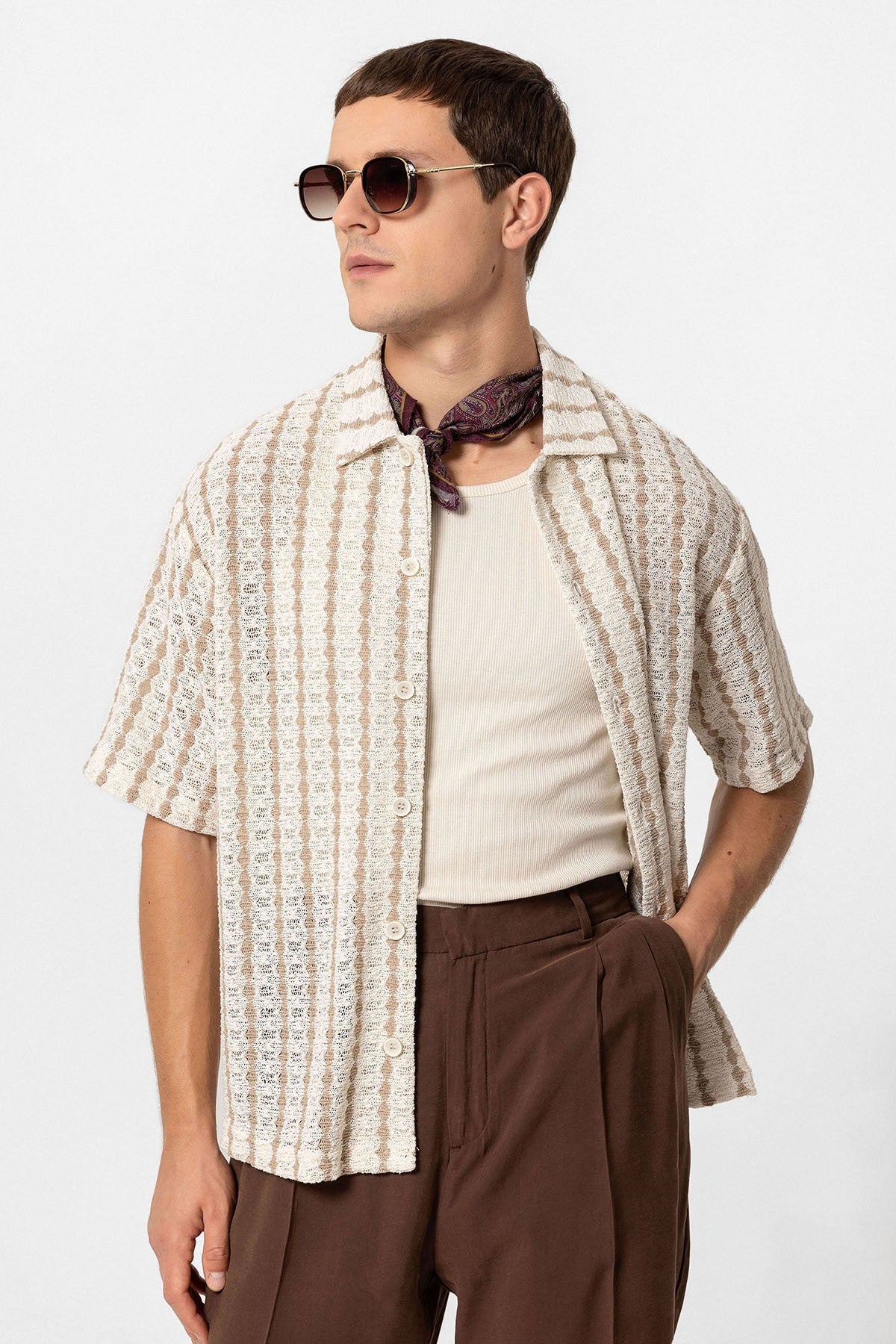 Antioch Striped Knit Short-Sleeve Men's Shirt