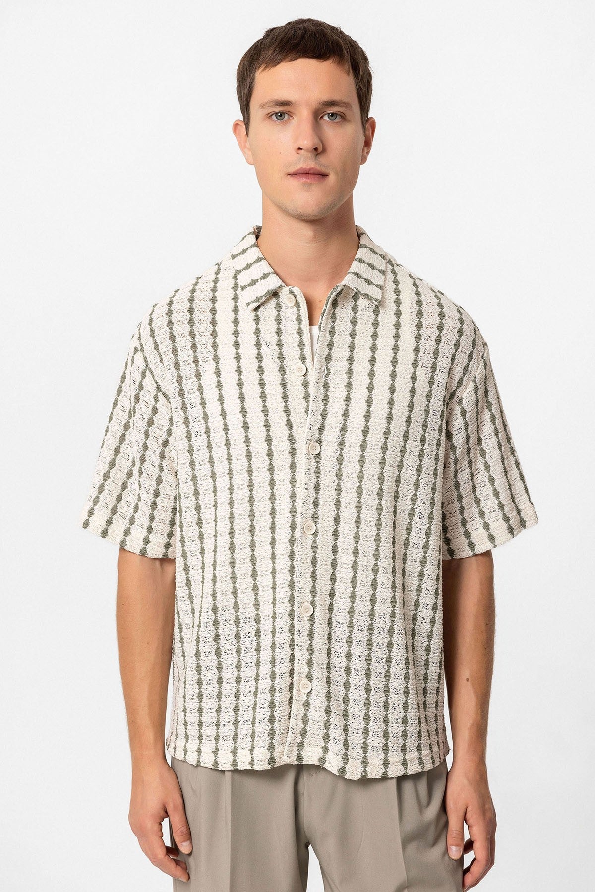 Antioch Striped Knit Short-Sleeve Men's Shirt