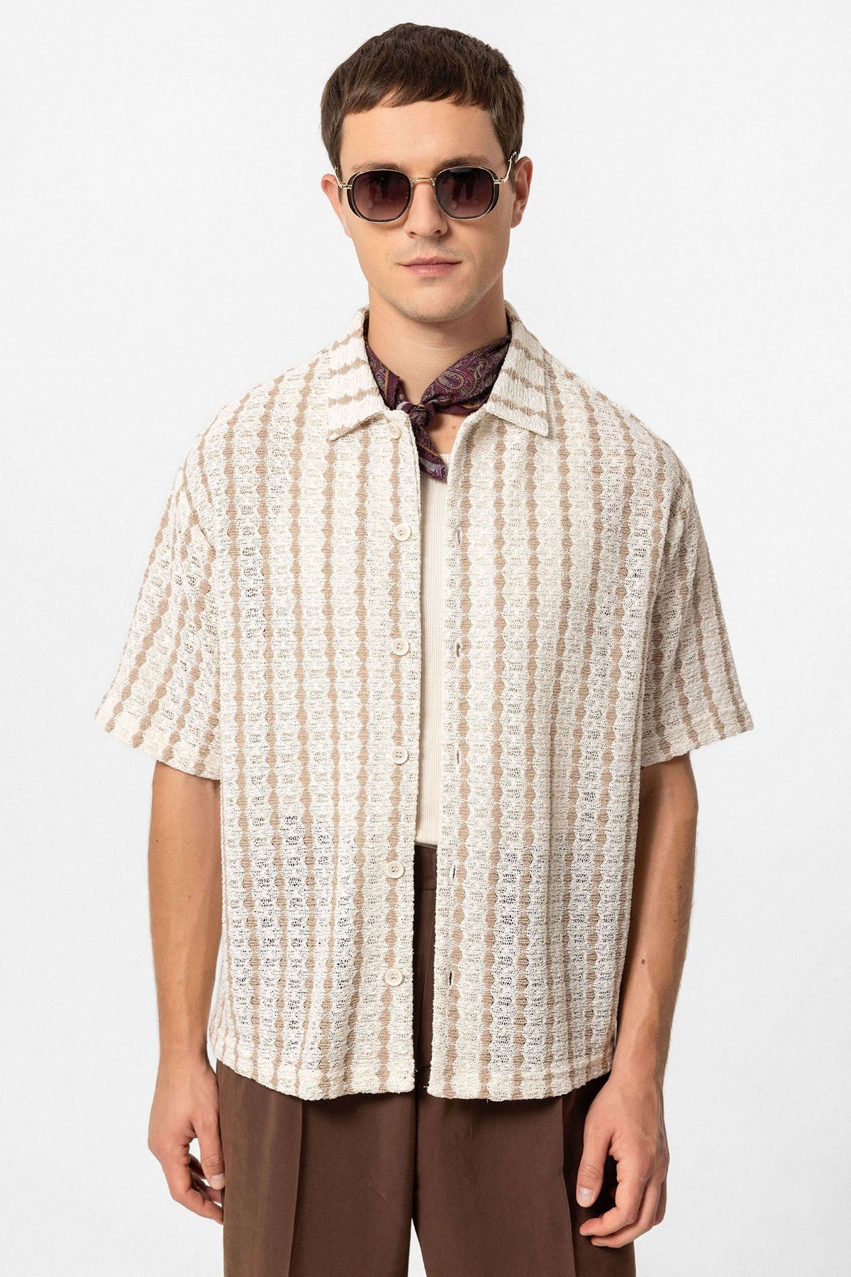 Antioch Striped Knit Short-Sleeve Men's Shirt