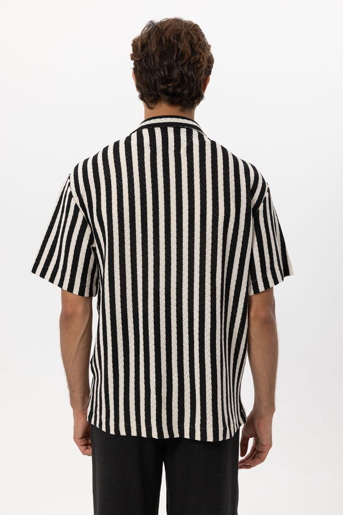 Antioch Oversized Openwork Striped Men's Shirt