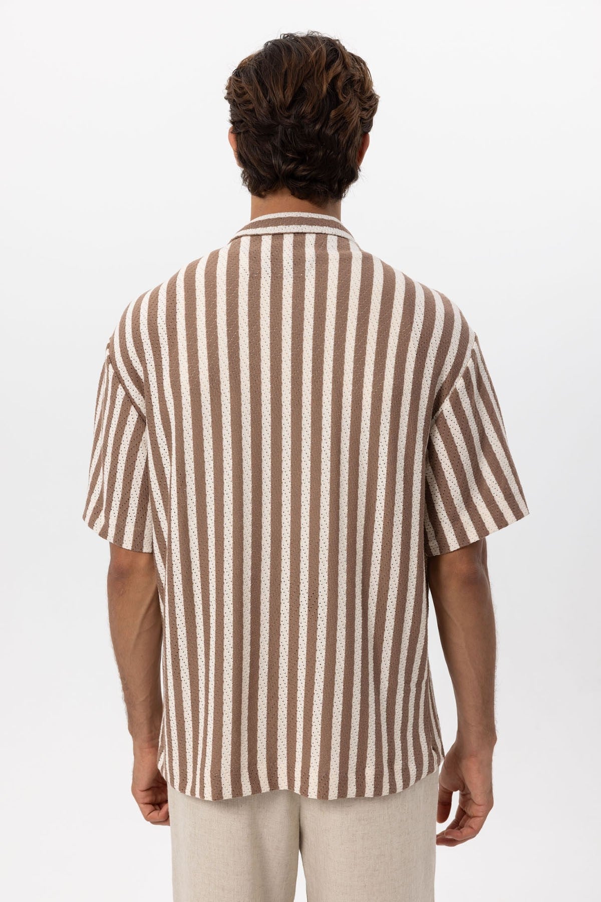 Antioch Oversized Openwork Striped Men's Shirt