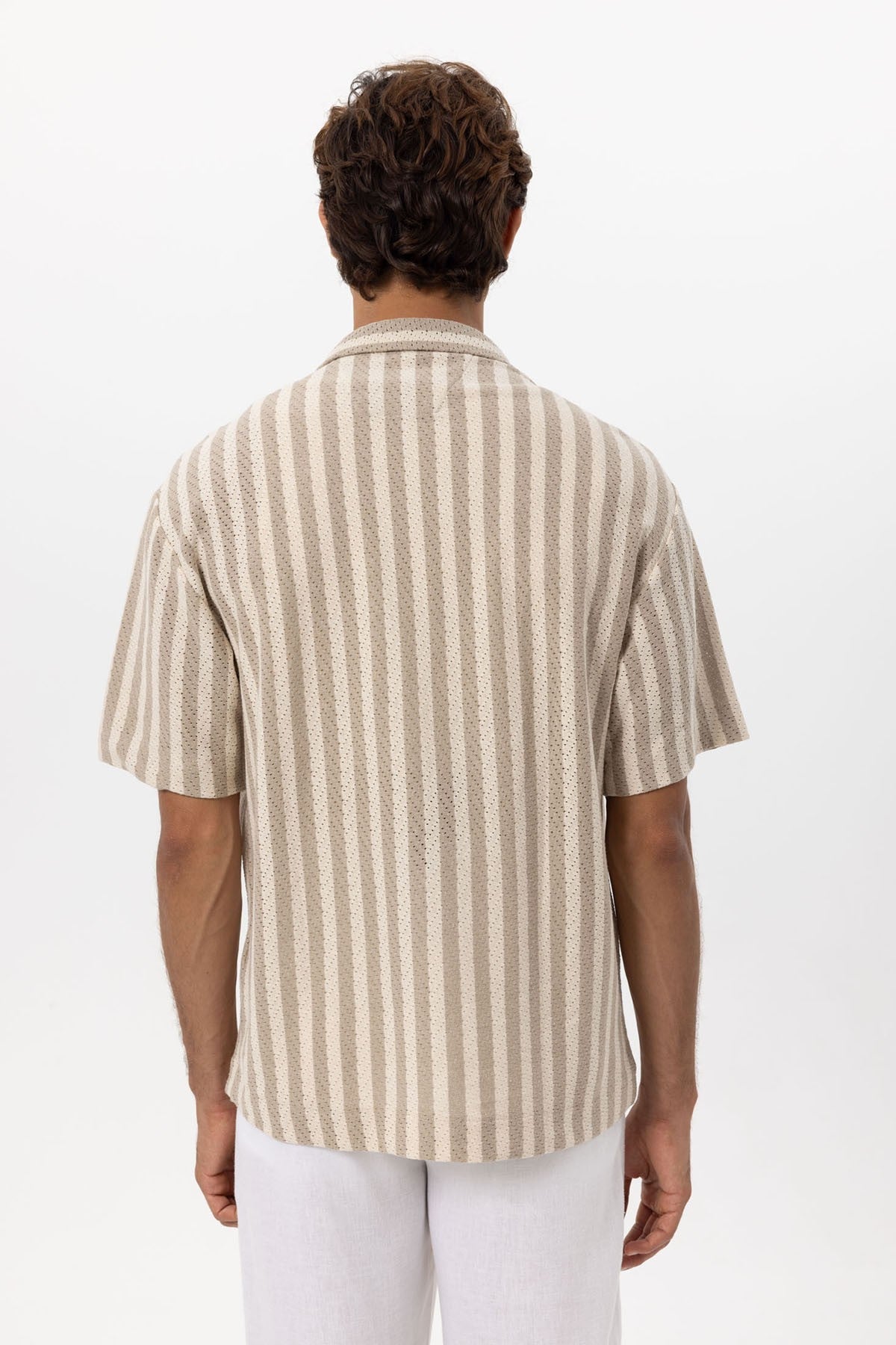 Antioch Oversized Openwork Striped Men's Shirt