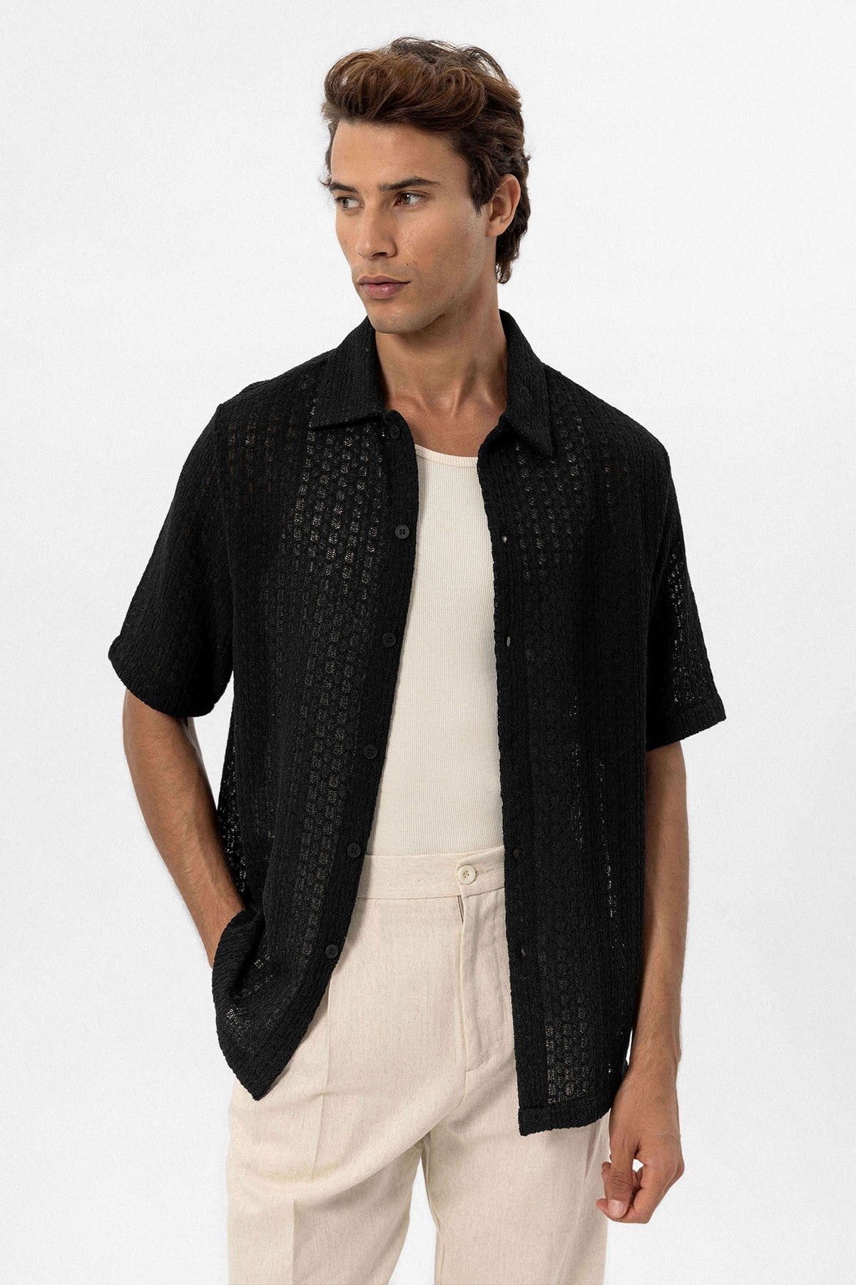 Antioch Textured Crochet Men's Shirt