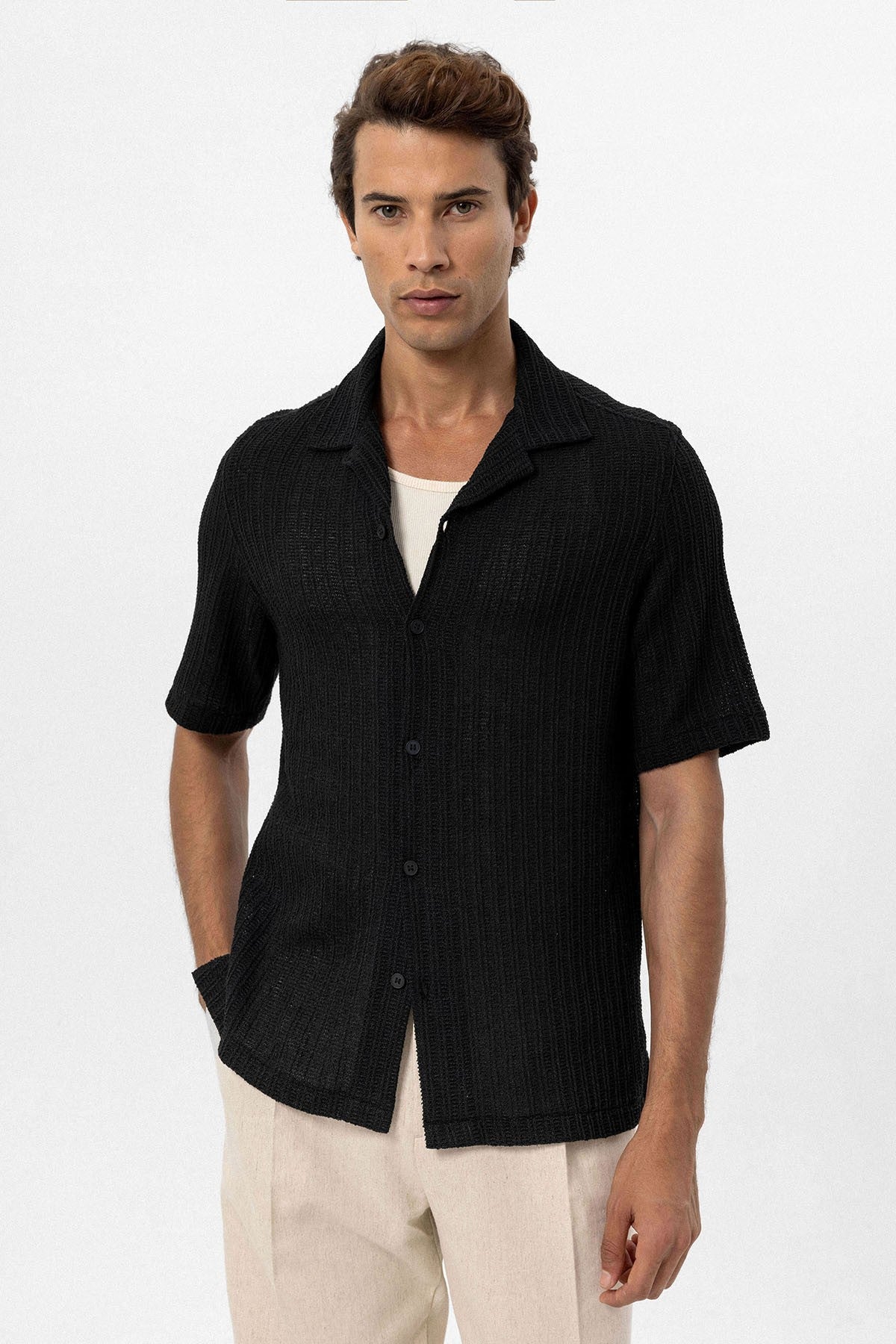Antioch Textured Crochet Men's Shirt