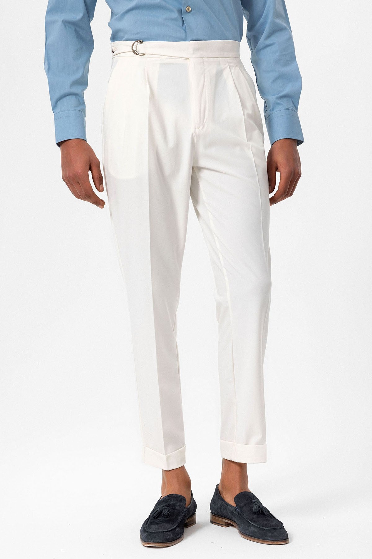 Antioch High-Waisted Buckle-Closure Pleated Men's Pants