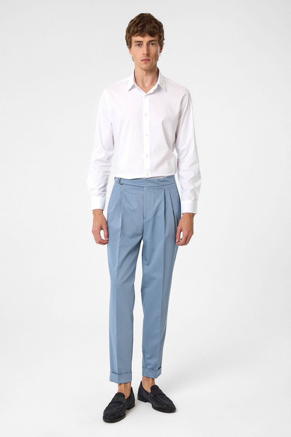 Antioch High-Waisted Buckle-Closure Pleated Men's Pants