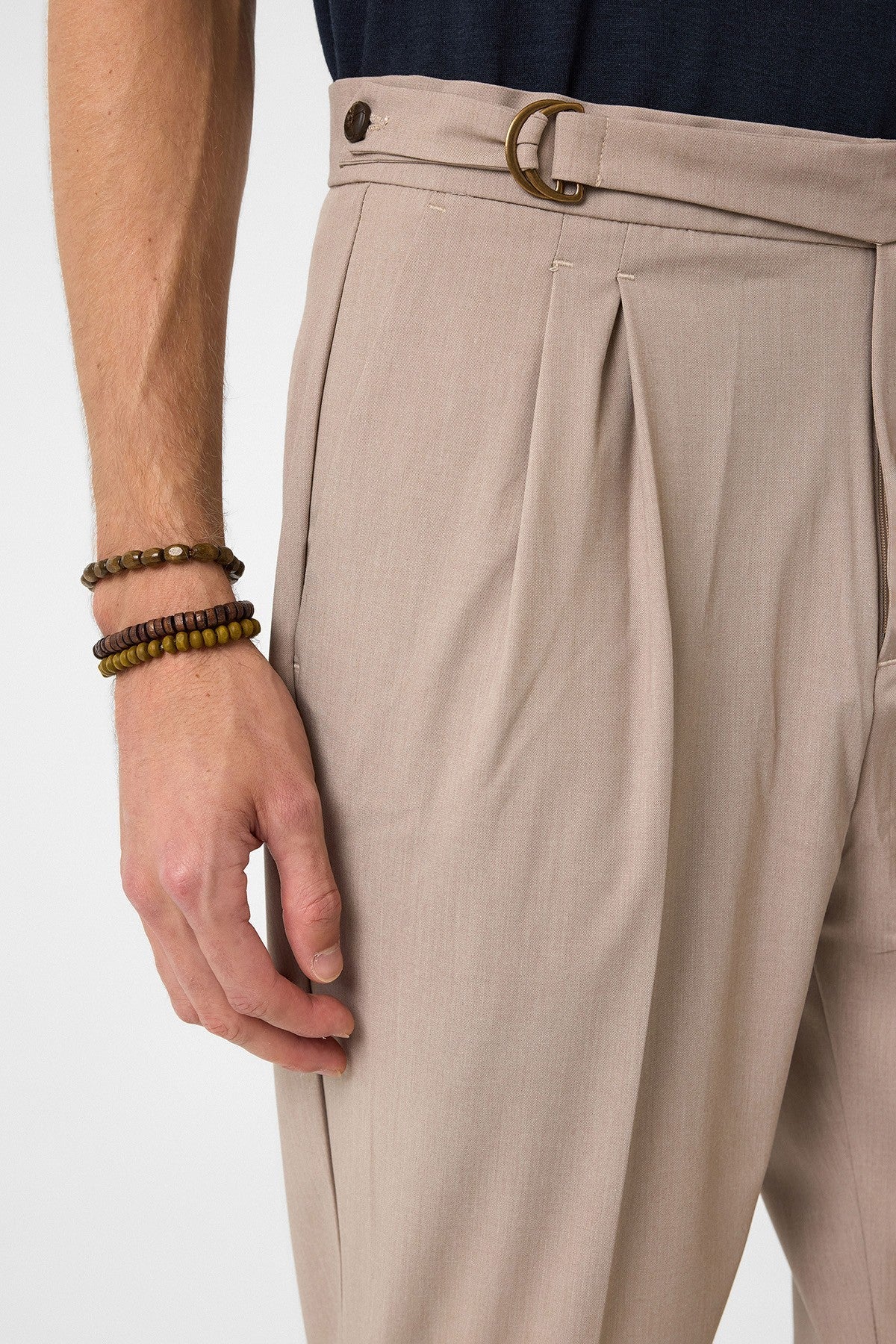 Antioch High-Waisted Buckle-Closure Pleated Men's Pants
