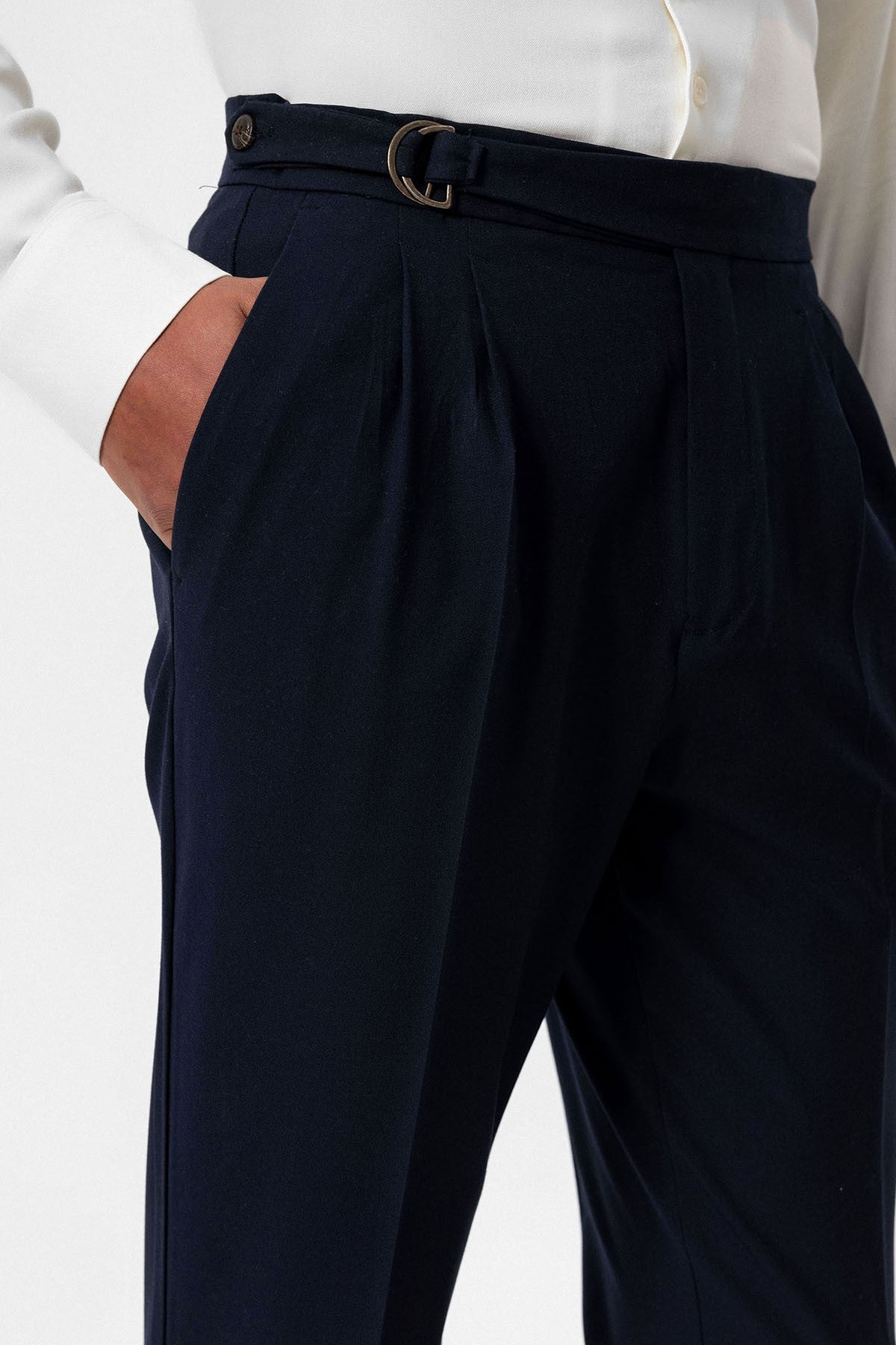 Antioch High-Waisted Buckle-Closure Pleated Men's Pants