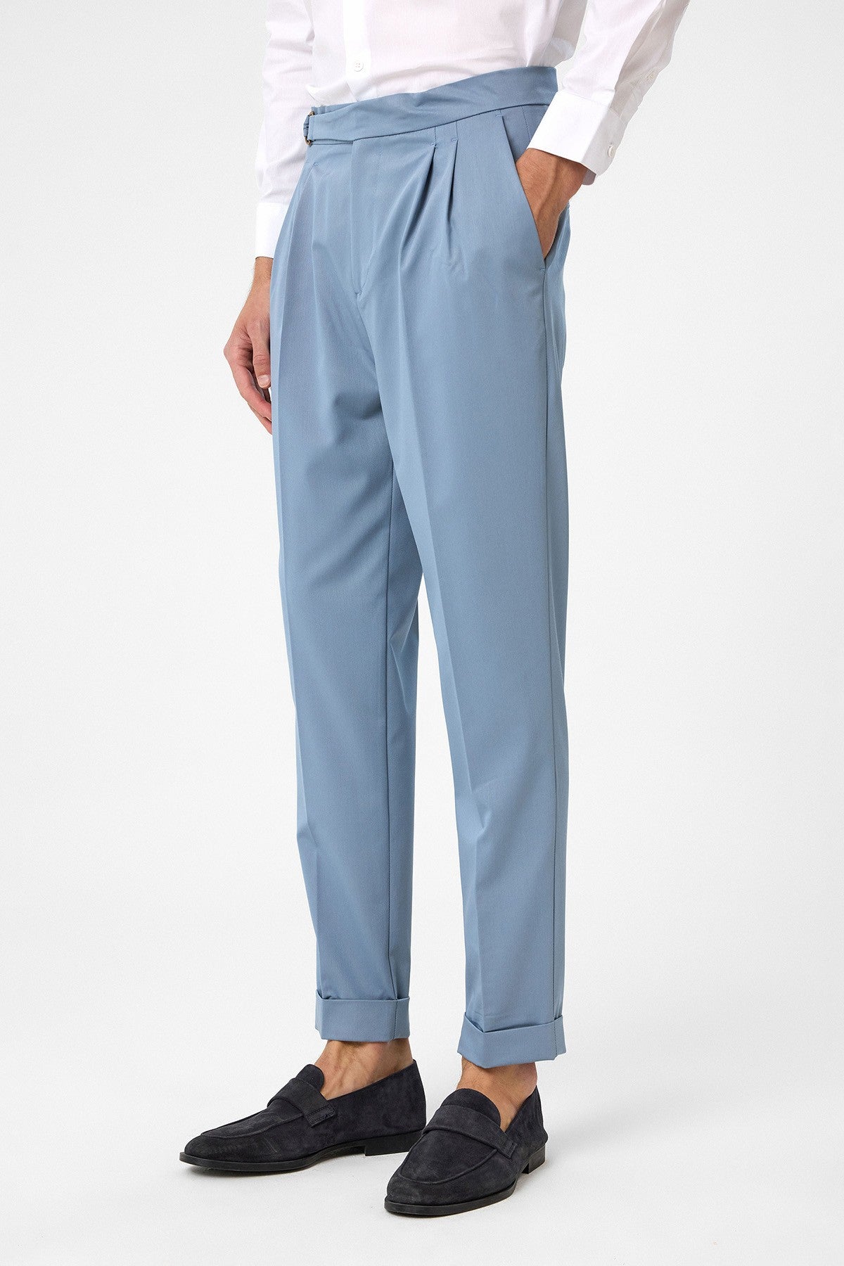 Antioch High-Waisted Buckle-Closure Pleated Men's Pants