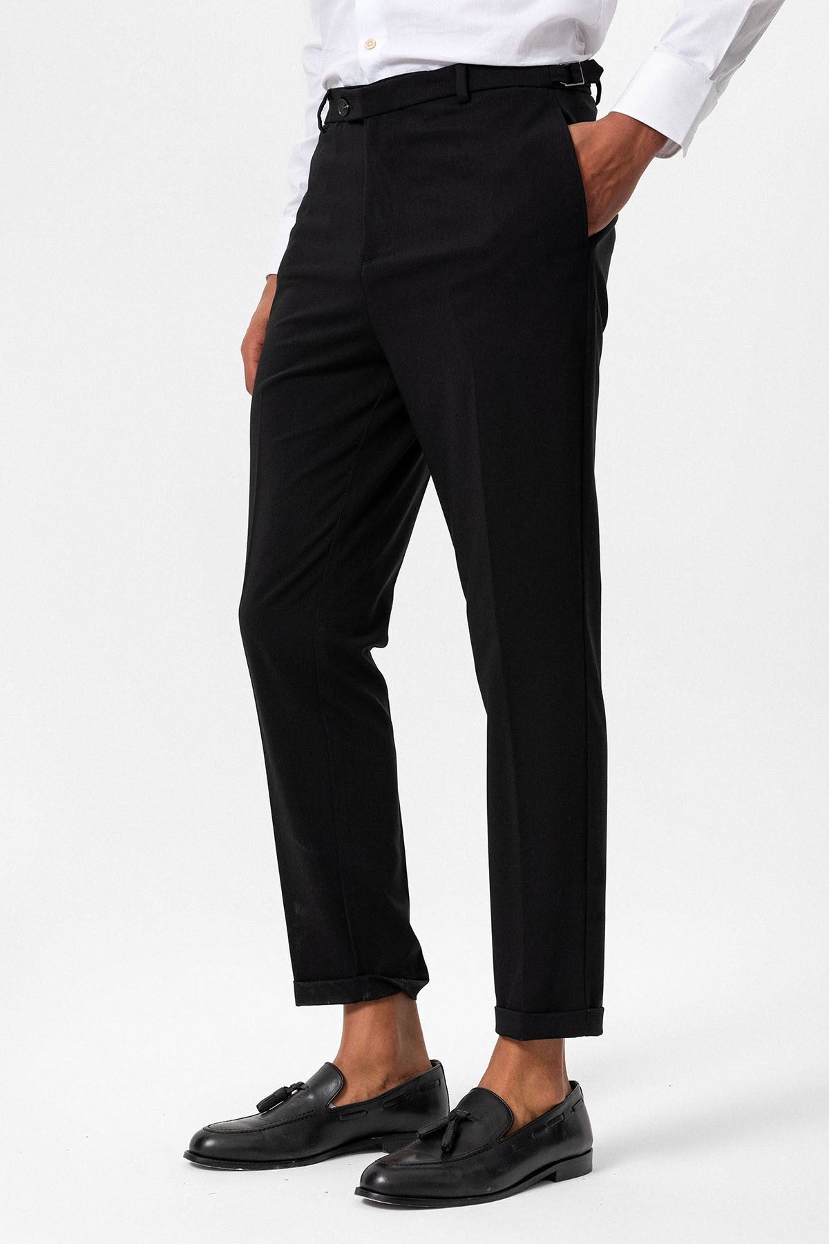 Slim-Fit Men's Pants with Double-Wide Legs