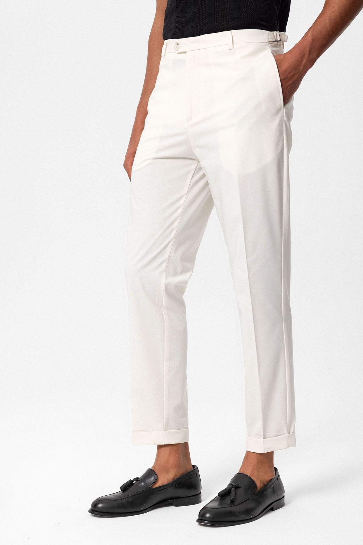 Slim-Fit Men's Pants with Double-Wide Legs