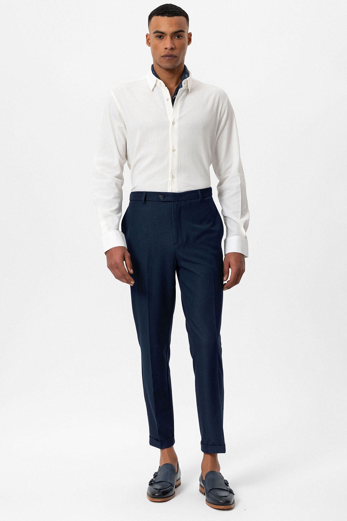 Slim-Fit Men's Pants with Double-Wide Legs