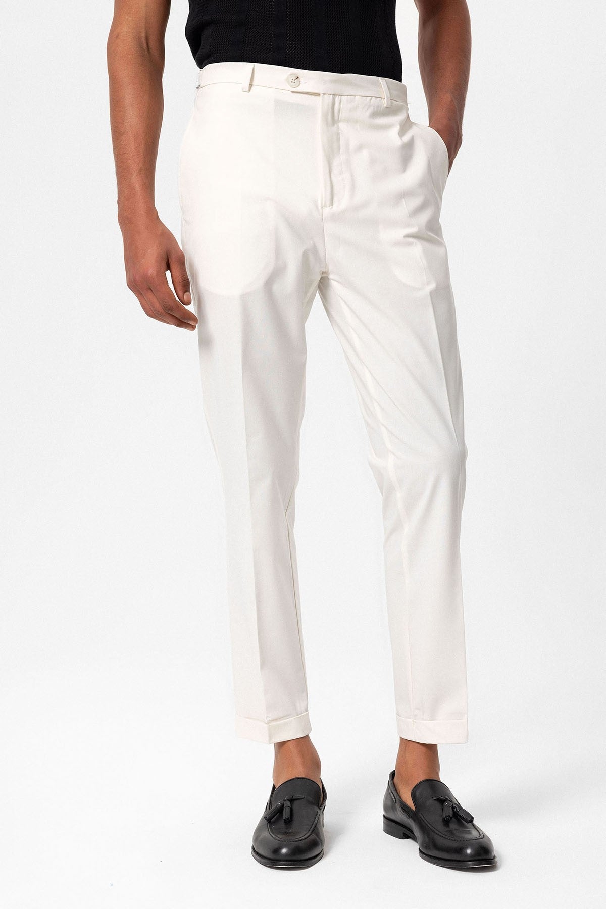Slim-Fit Men's Pants with Double-Wide Legs