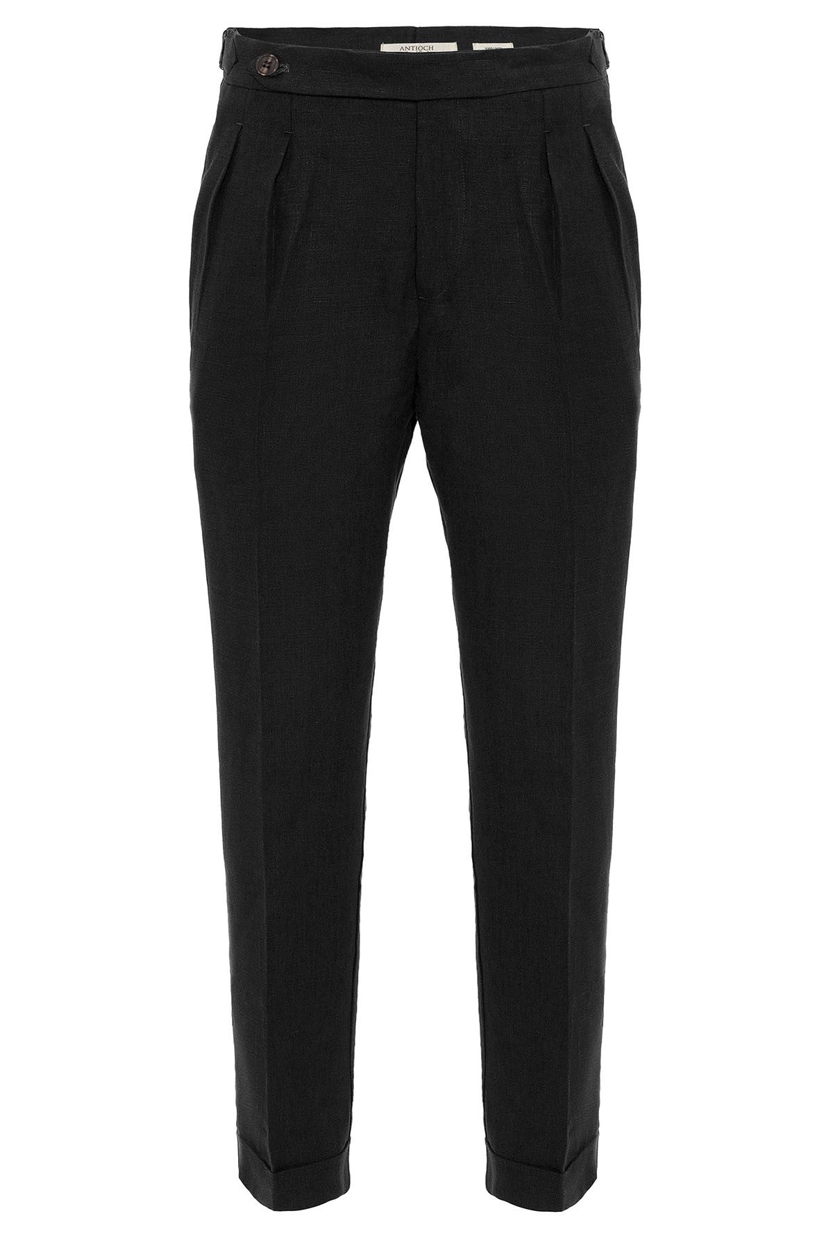 100% Linen High-Waisted Pleated Men's Pants