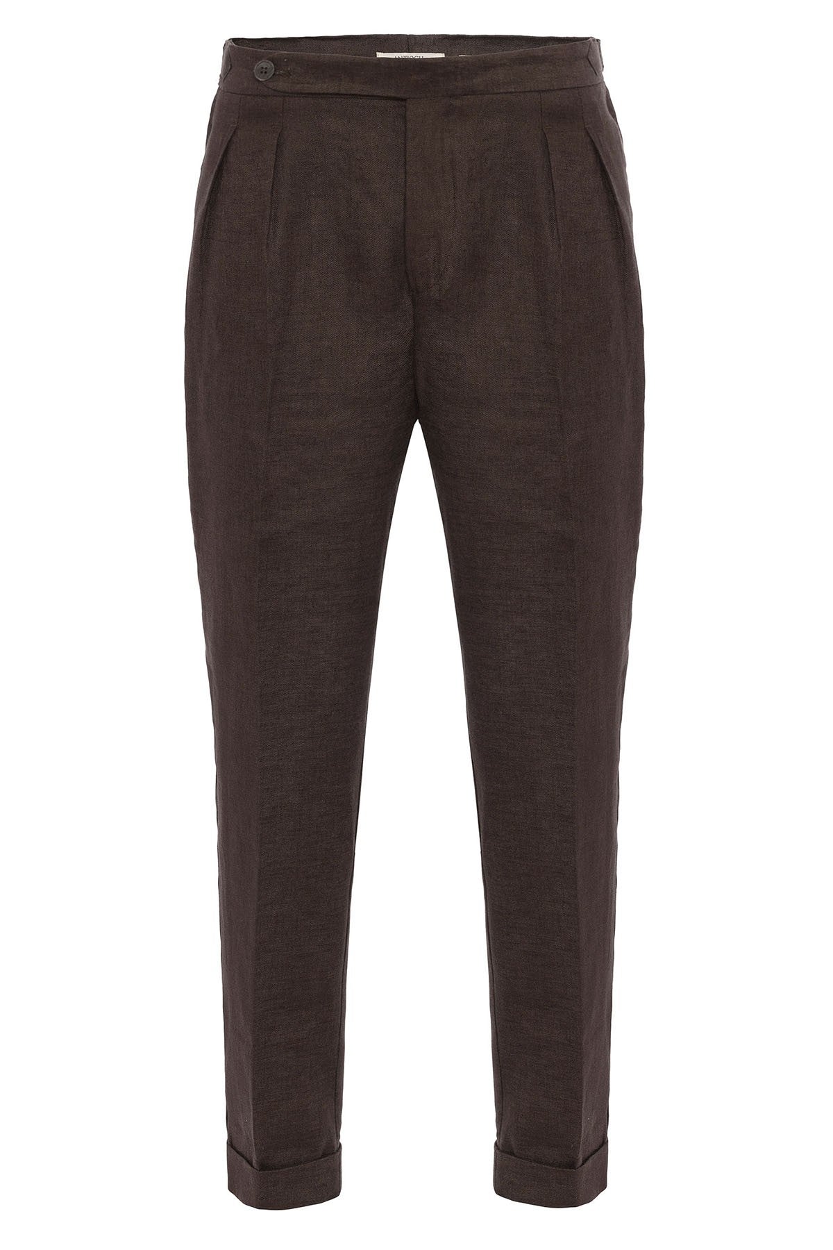 100% Linen High-Waisted Pleated Men's Pants