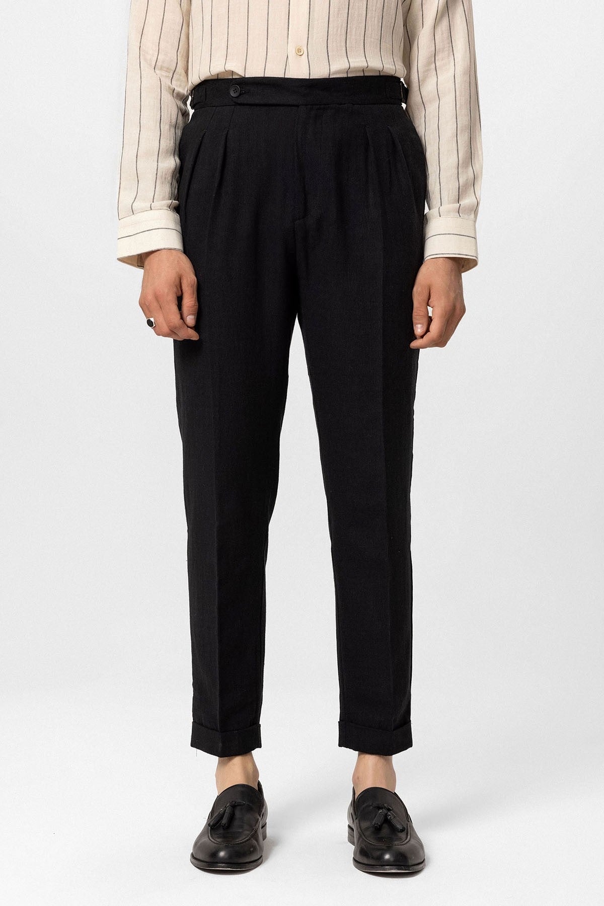 Antioch High-Waisted Linen-Blend Double-Cuff Men's Pants