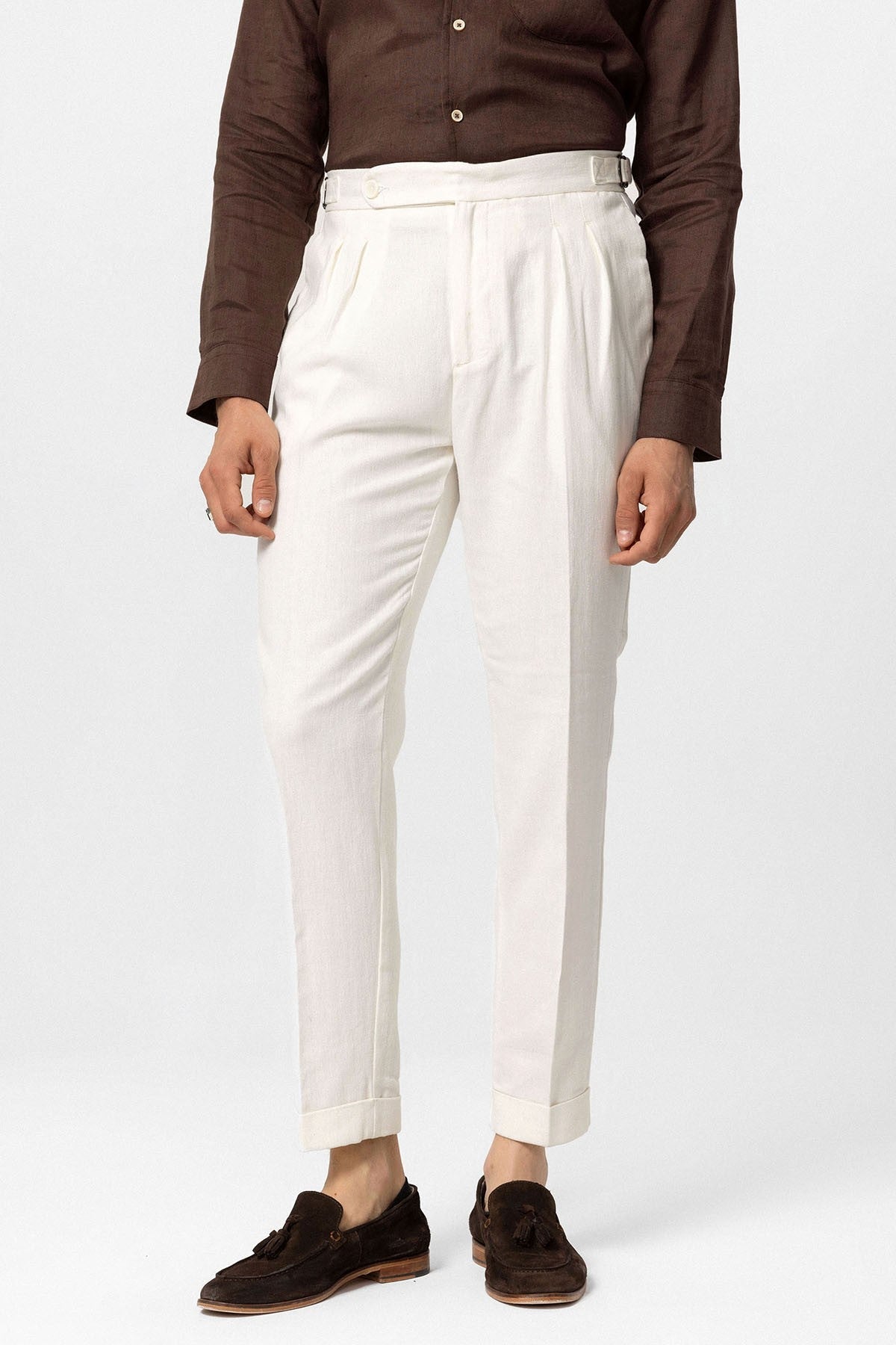 Antioch High-Waisted Linen-Blend Double-Cuff Men's Pants