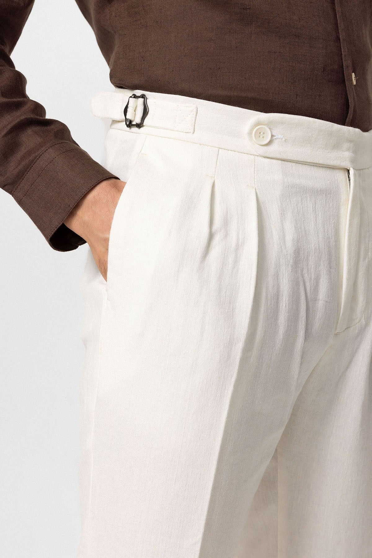 Antioch High-Waisted Linen-Blend Double-Cuff Men's Pants