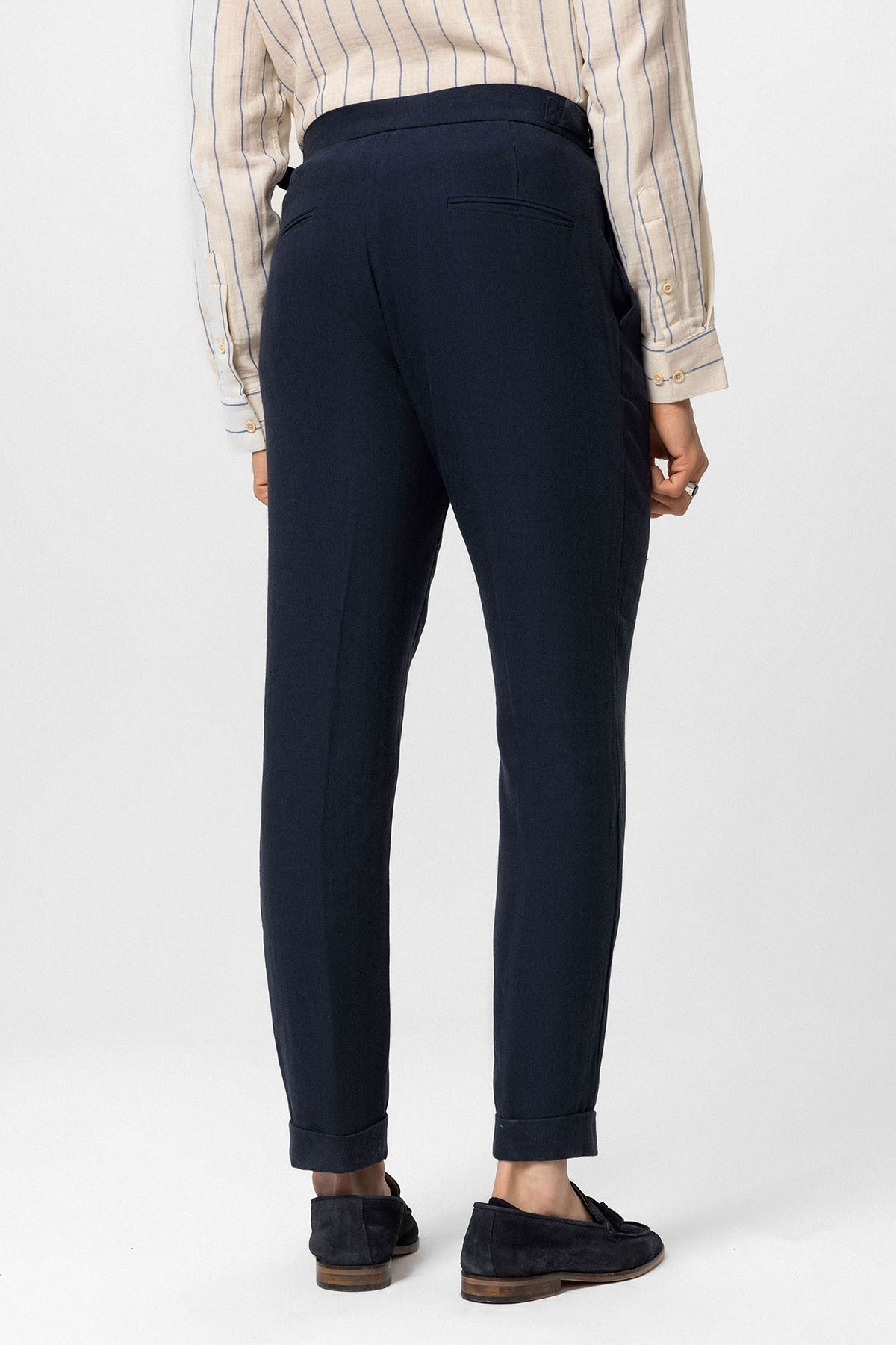 Antioch High-Waisted Linen-Blend Double-Cuff Men's Pants