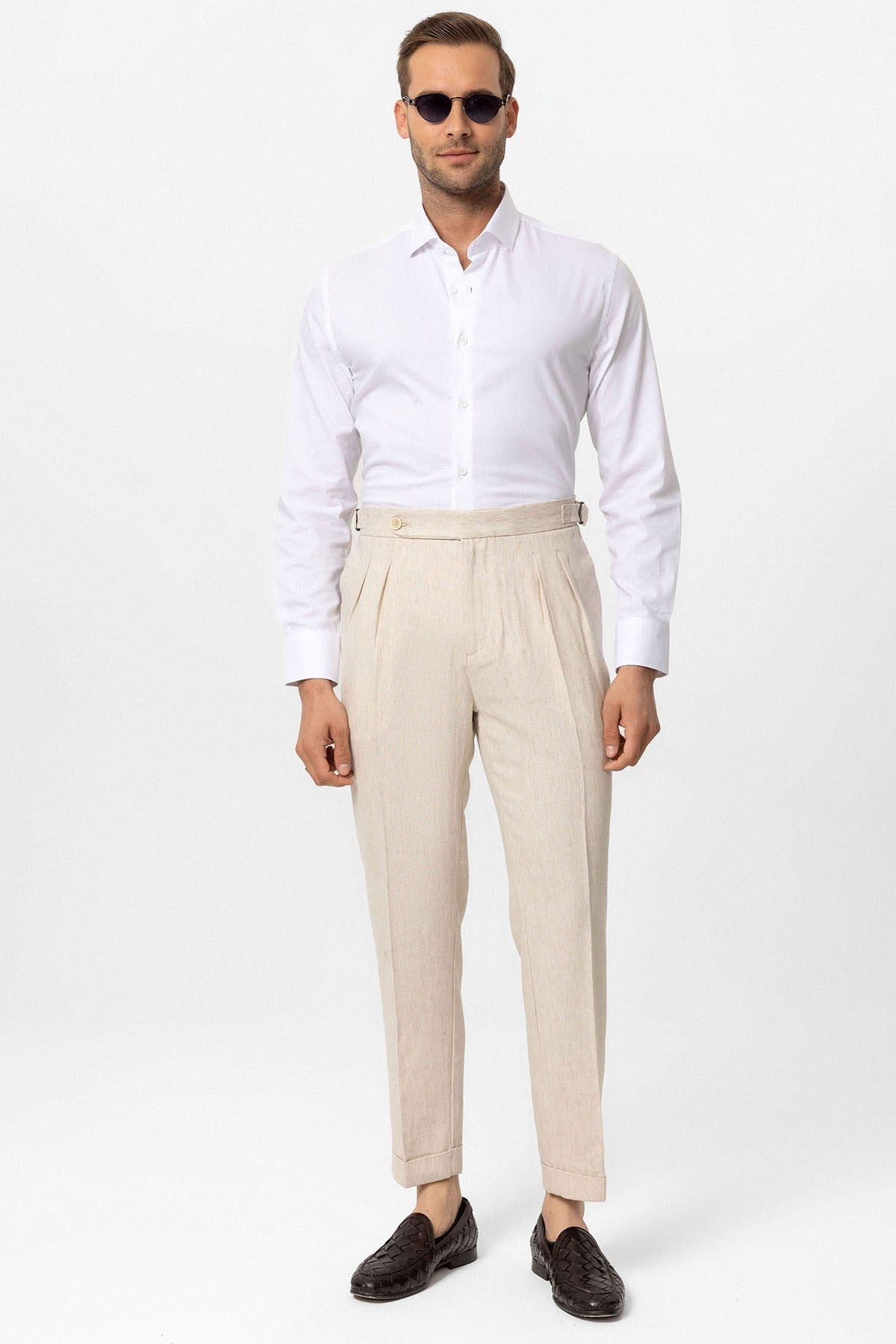 Antioch High-Waisted Linen-Blend Double-Cuff Men's Pants