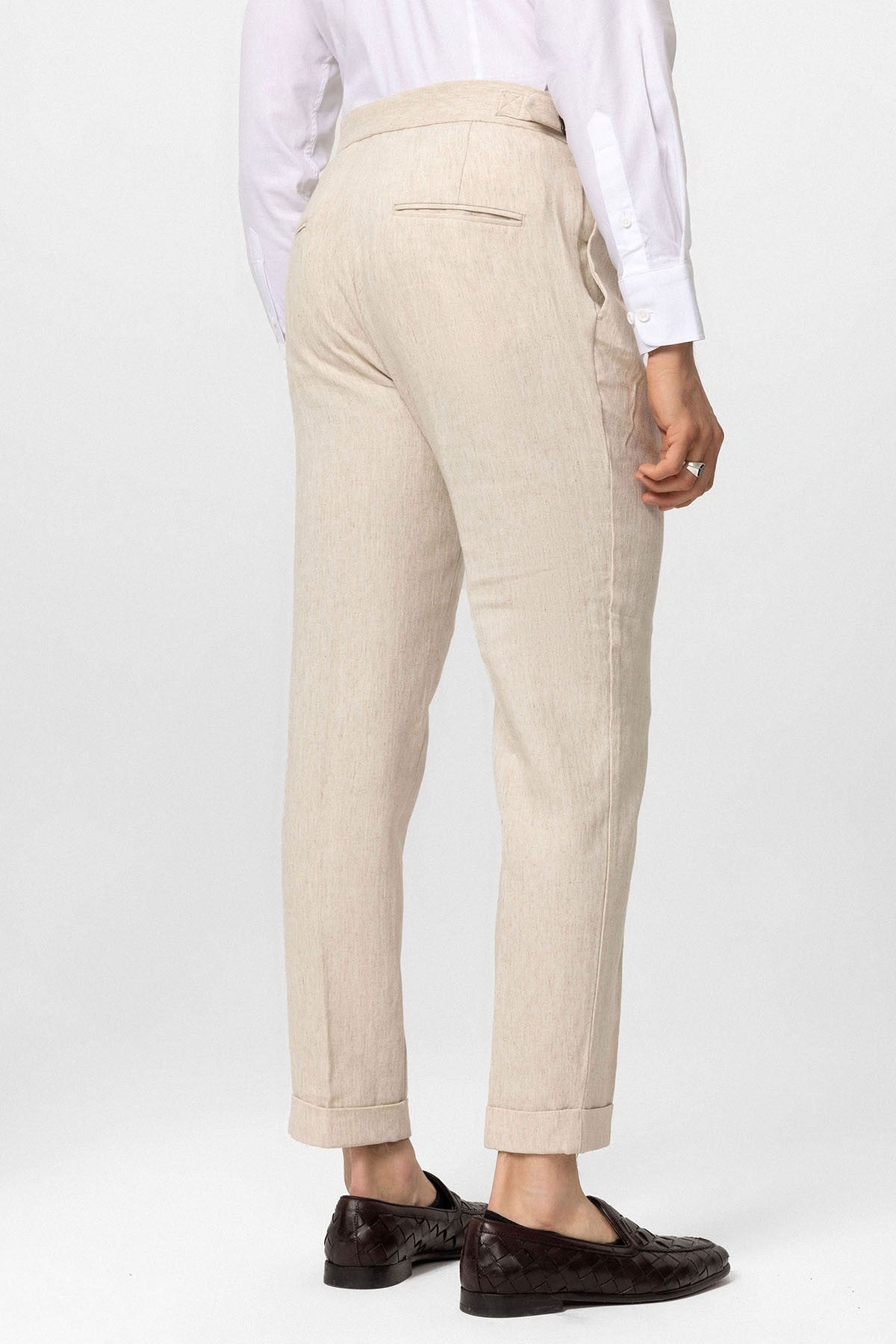 Antioch High-Waisted Linen-Blend Double-Cuff Men's Pants