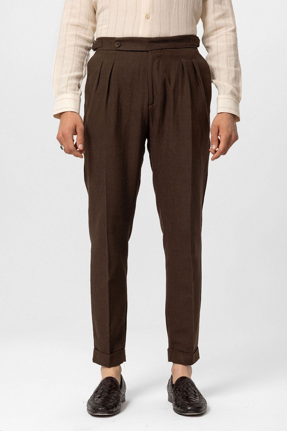 Antioch High-Waisted Linen-Blend Double-Cuff Men's Pants