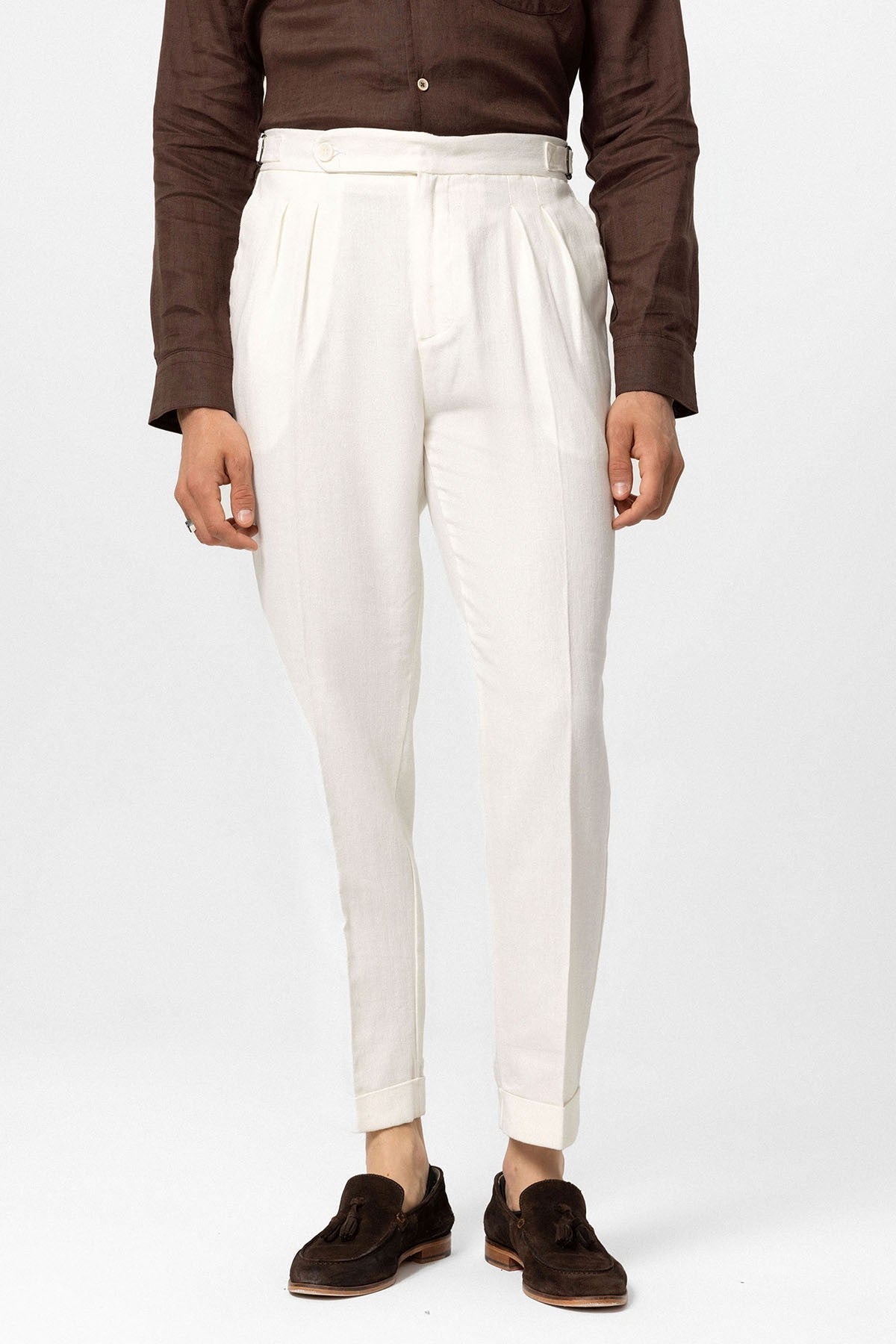 Antioch High-Waisted Linen-Blend Double-Cuff Men's Pants