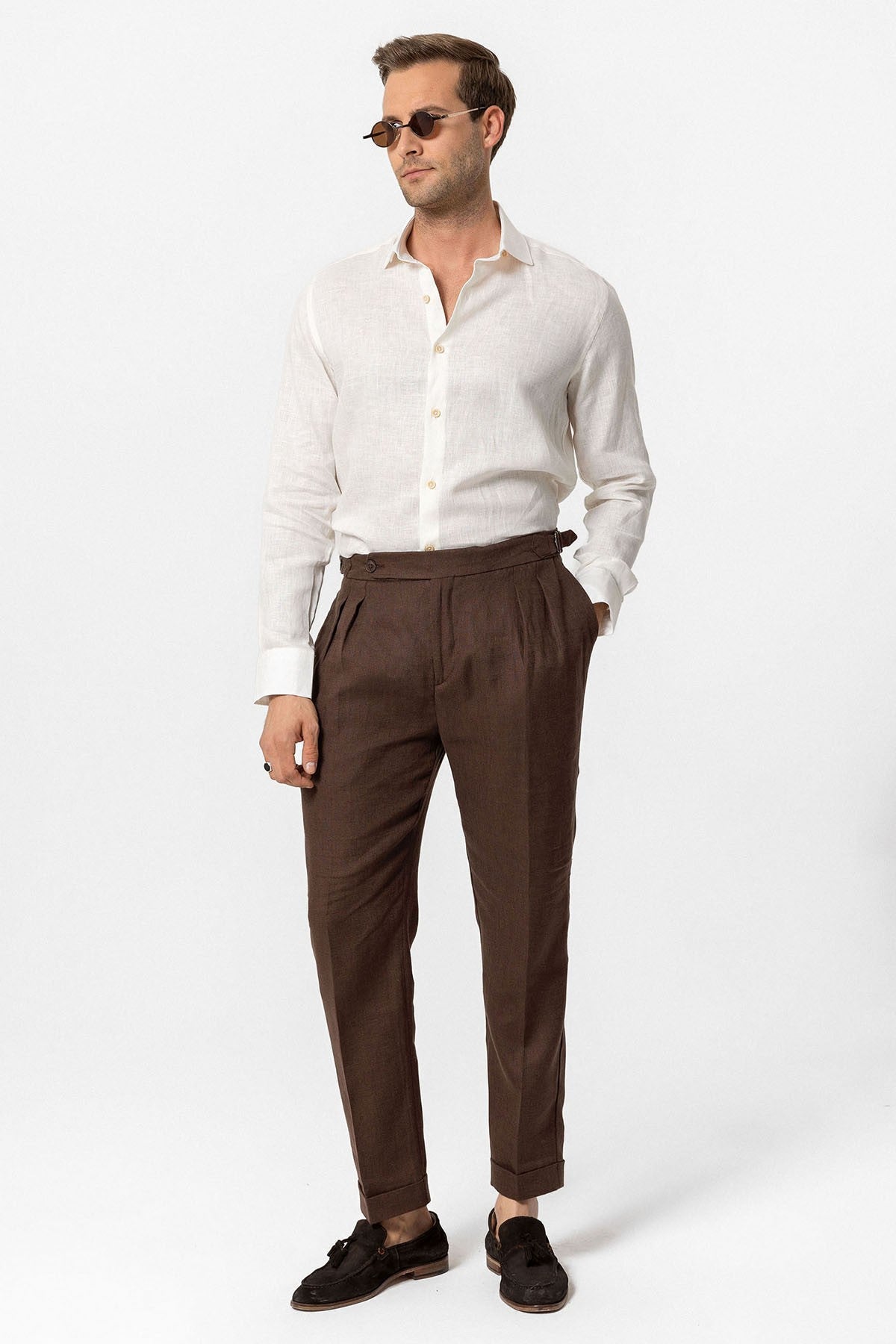 Antioch High-Waisted 100% Linen Pleated Men's Pants