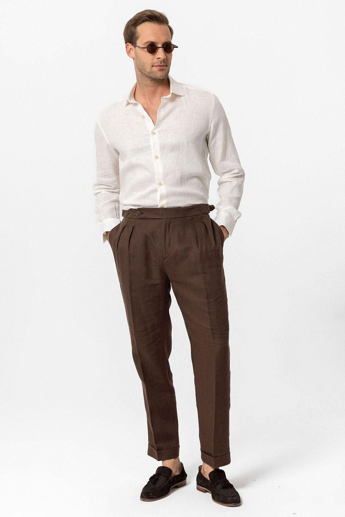 Antioch High-Waisted 100% Linen Pleated Men's Pants