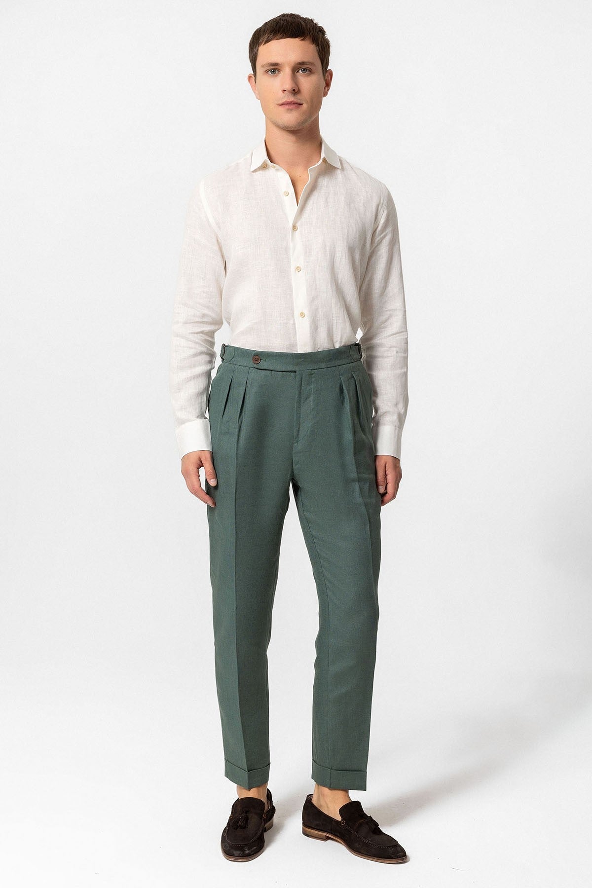 Antioch High-Waisted 100% Linen Pleated Men's Pants