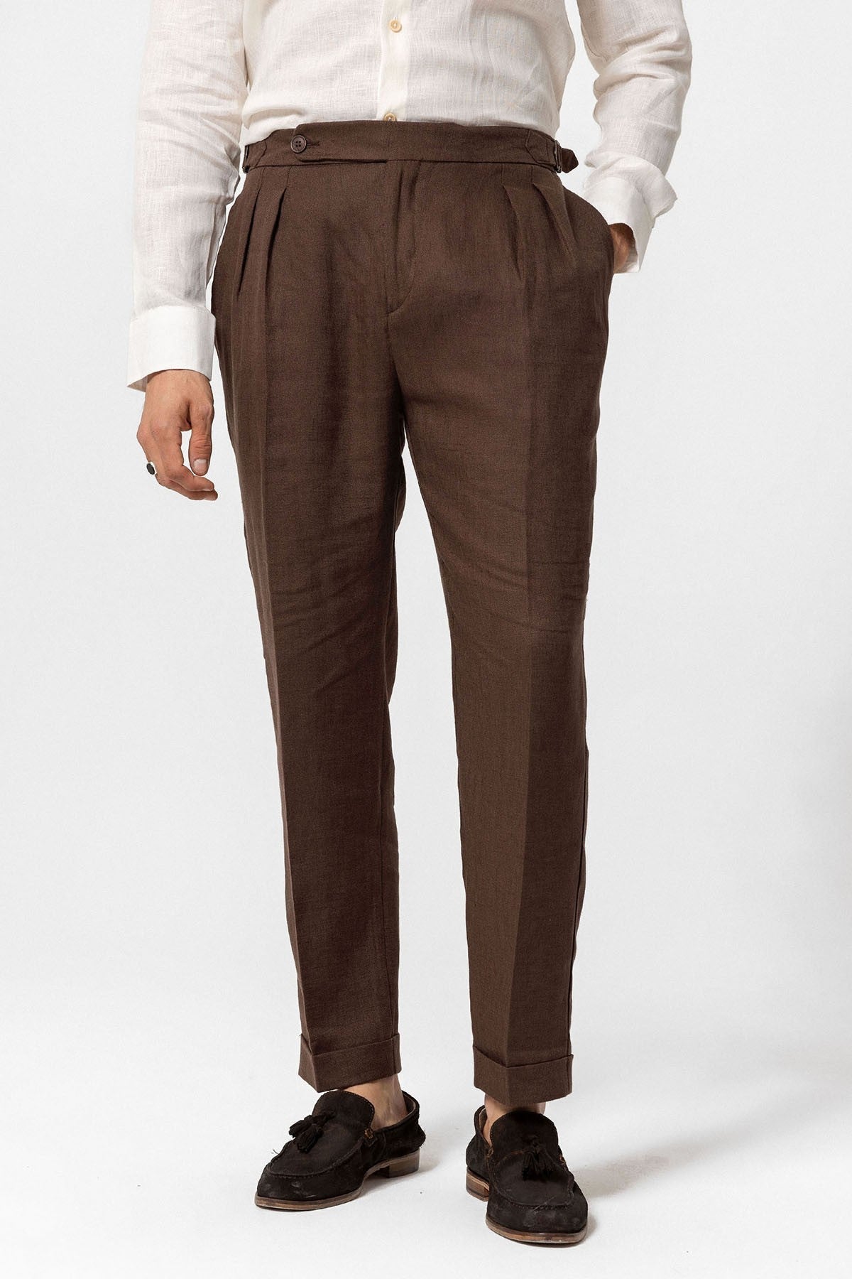 Antioch High-Waisted 100% Linen Pleated Men's Pants