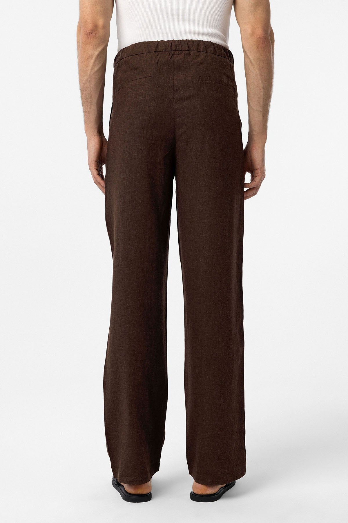Antioch Belted Linen-Blend Baggy Men's Pants