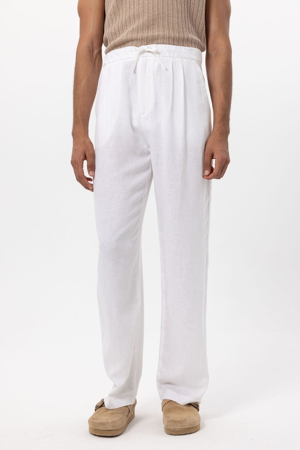 Antioch Belted Linen-Blend Baggy Men's Pants
