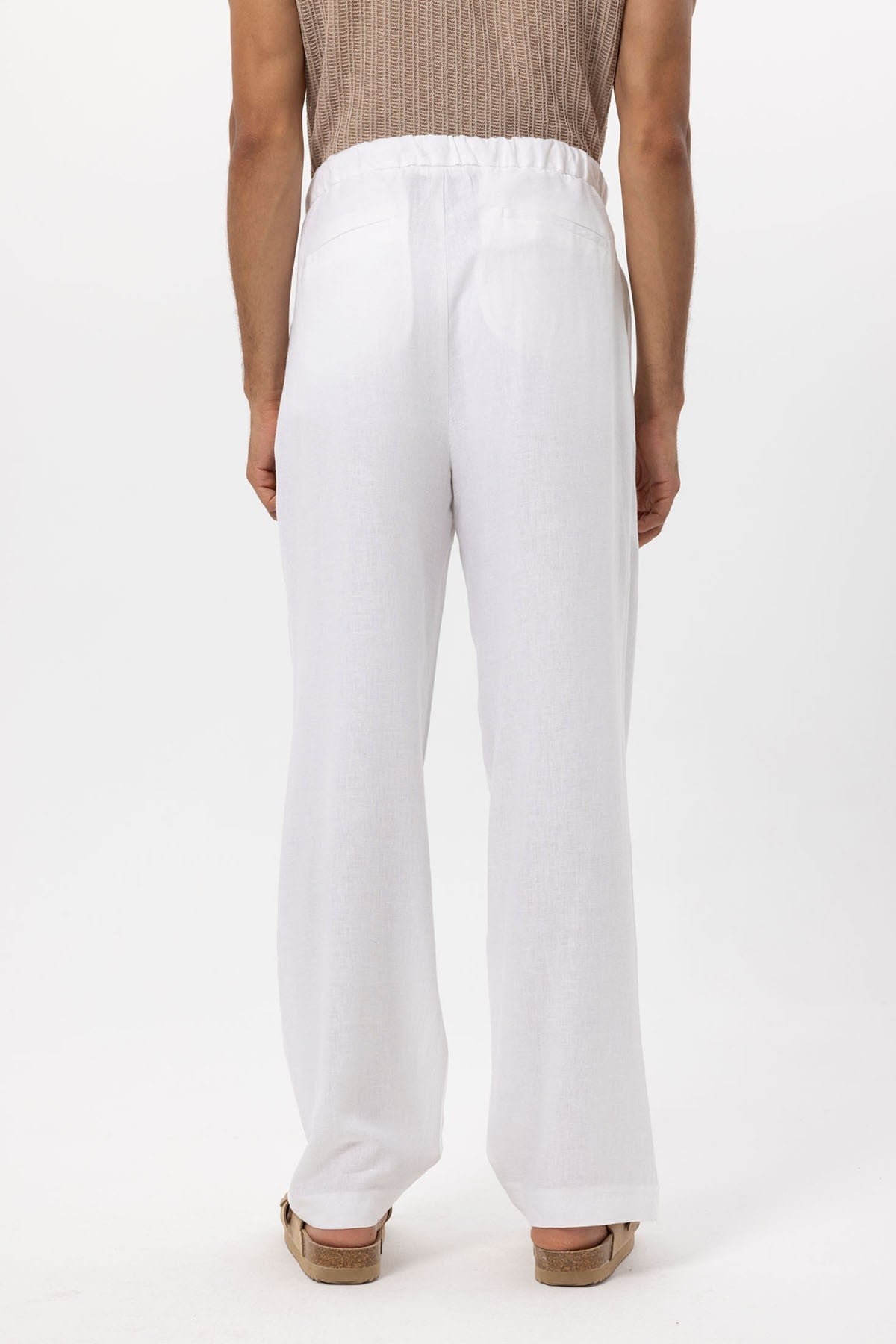 Antioch Belted Linen-Blend Baggy Men's Pants
