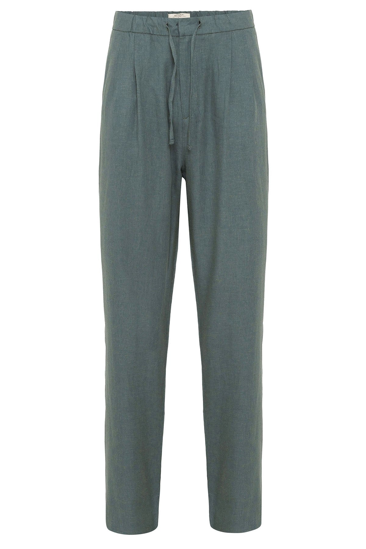 Antioch Belted Linen-Blend Baggy Men's Pants
