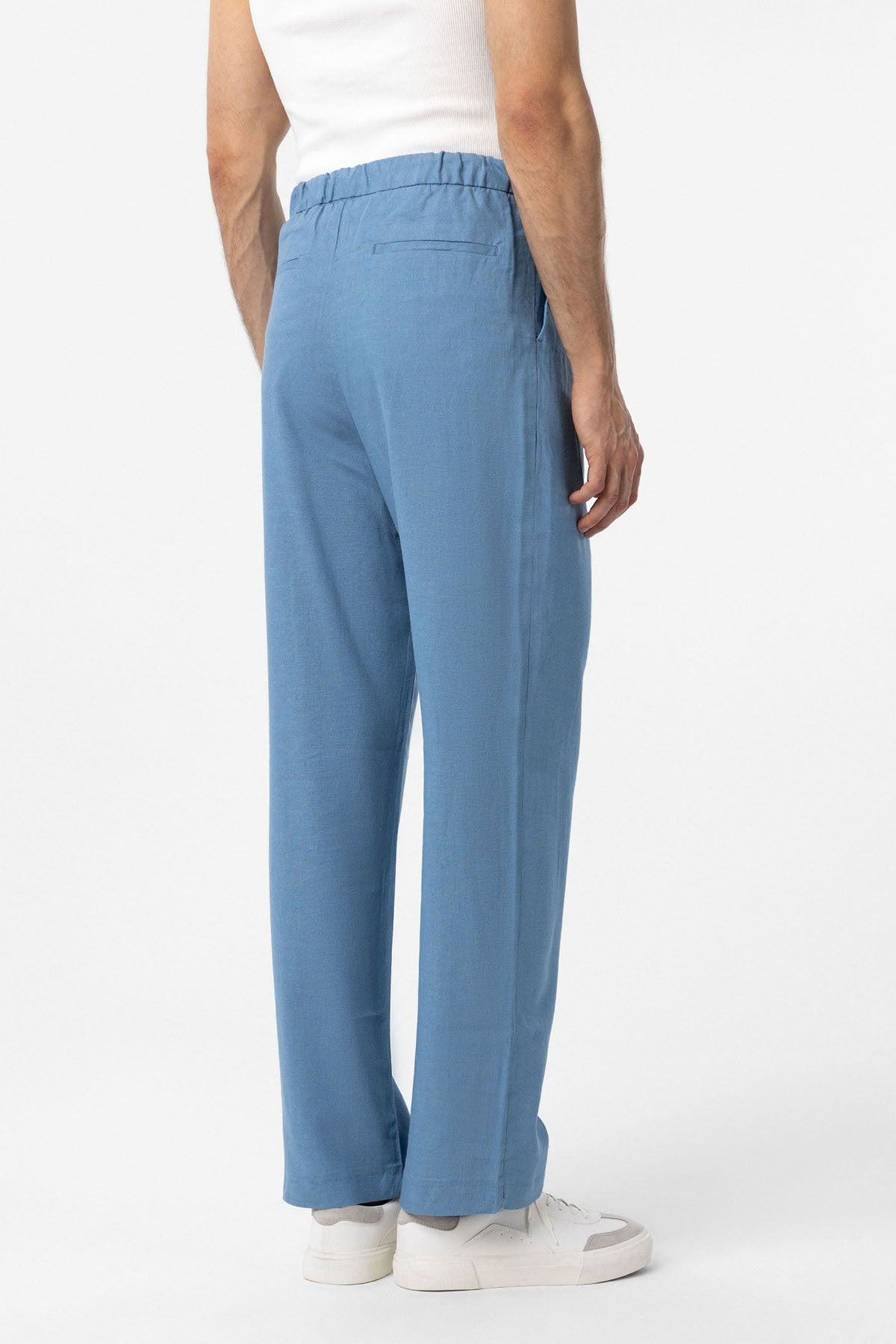 Antioch Belted Linen-Blend Baggy Men's Pants