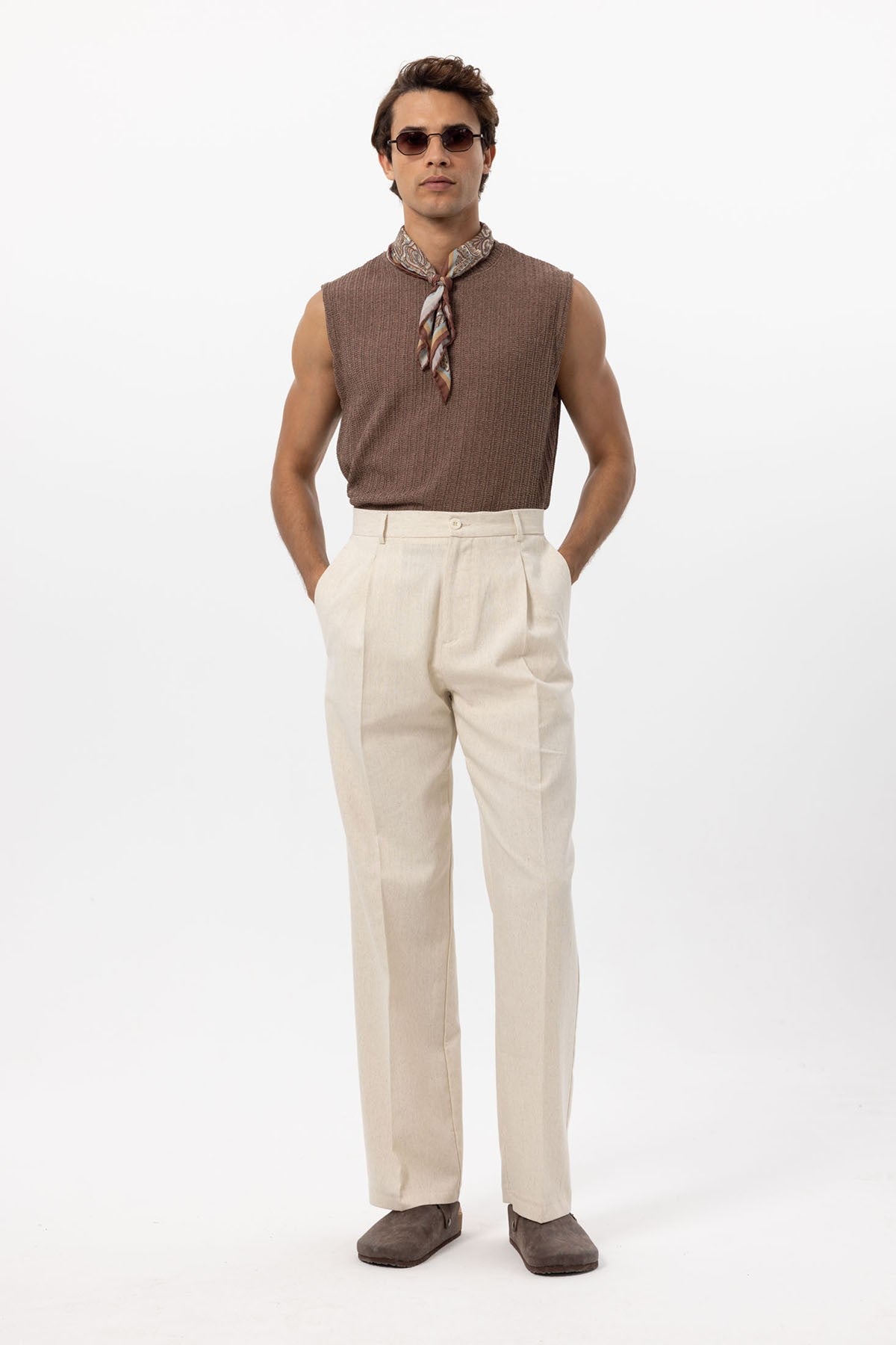 Antioch Linen-Blend Baggy Men's Pants